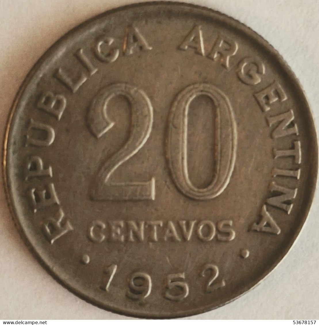 Argentina - 20 Centavos 1952, KM# 48 (non-magnetic) (#2741) - Argentine