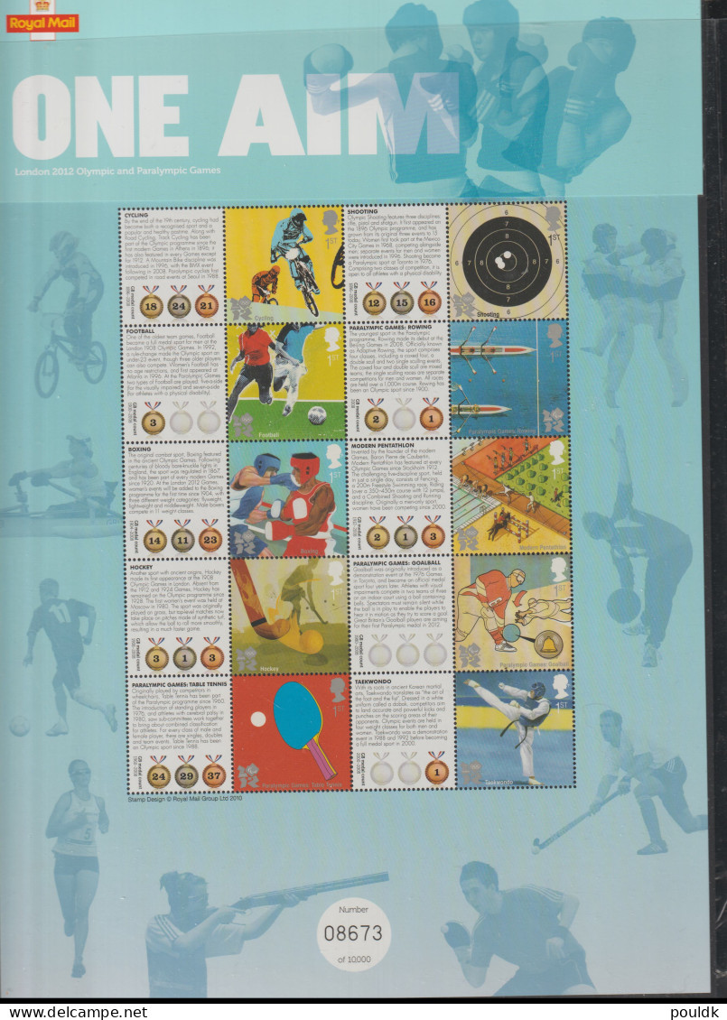 2012 United Kingdom Smilers Sheet - Olympic Games London - One Aim Smilers Sheet UMN/** (L1-J) - Eté 2012: Londres