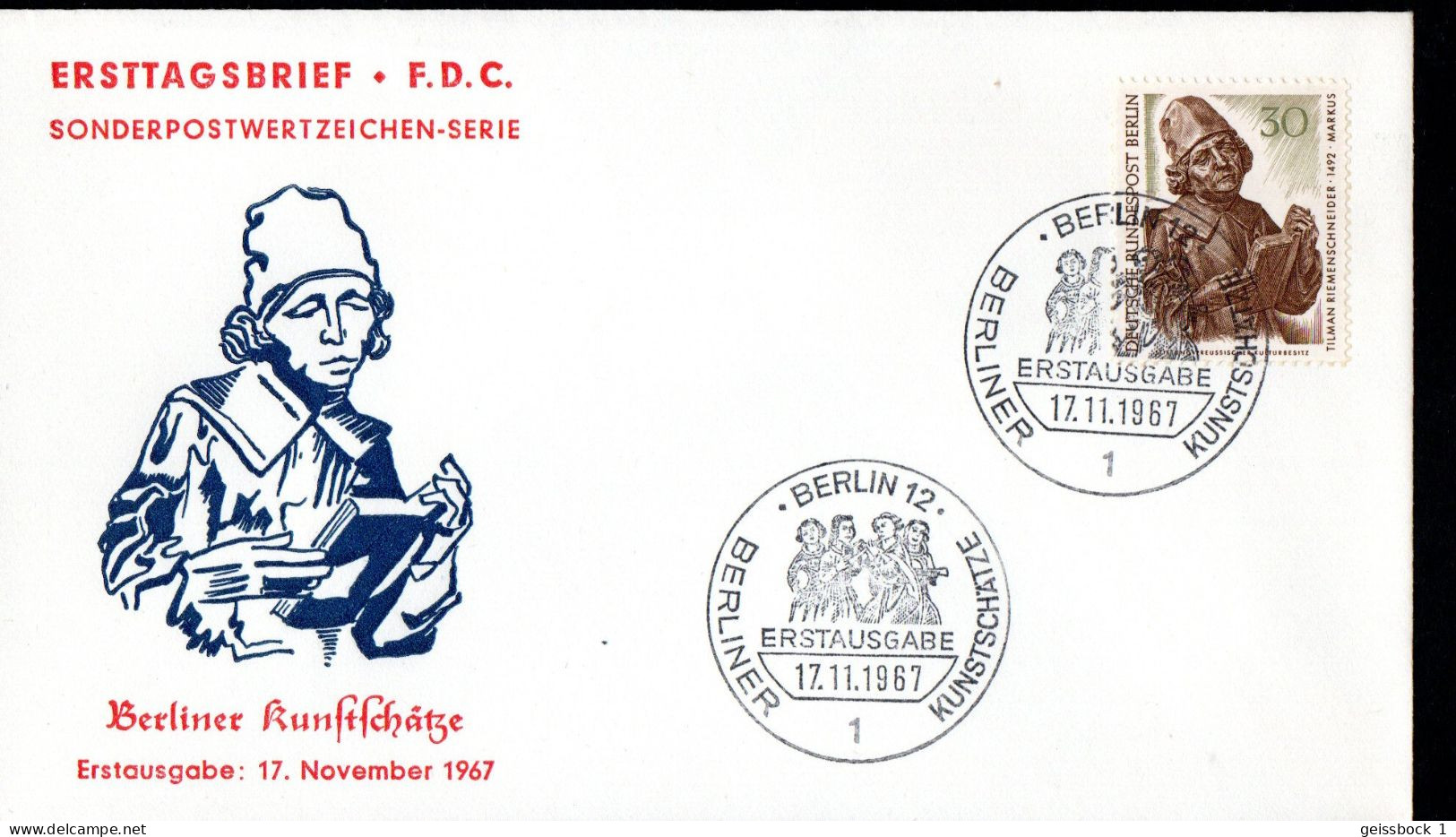 Berlin 1967: Mi.-Nr. 305 FDC: Berliner Kunstschätze       (K001) - 1948-1970