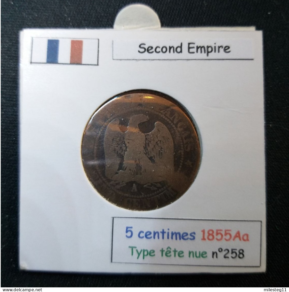 France 1855A 5 Centimes Type Napoléon III Tête Nue (réf Gadoury N°152) Ancre - 5 Centimes