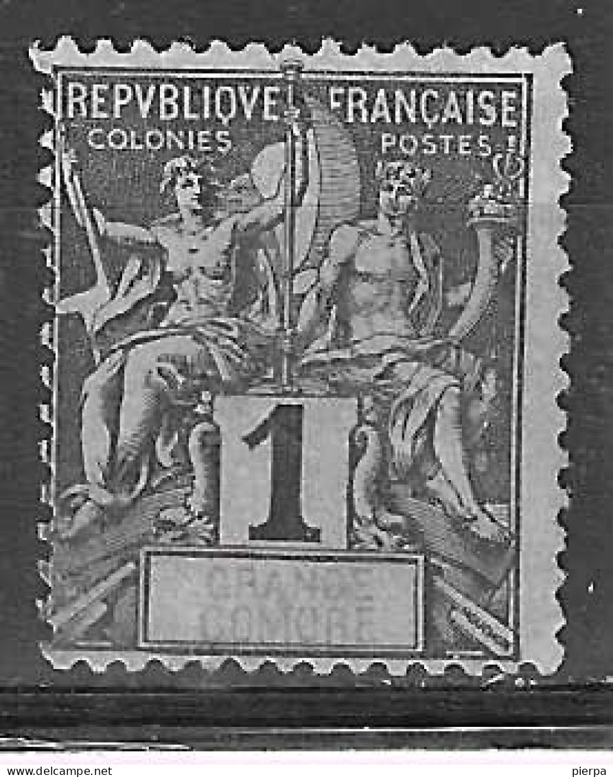 GRAN COMORE - 1897 - SAGE 1 CENT - NUOVO SENZA GOMMA  (YVERT 1 - MICHEL 1) - Unused Stamps