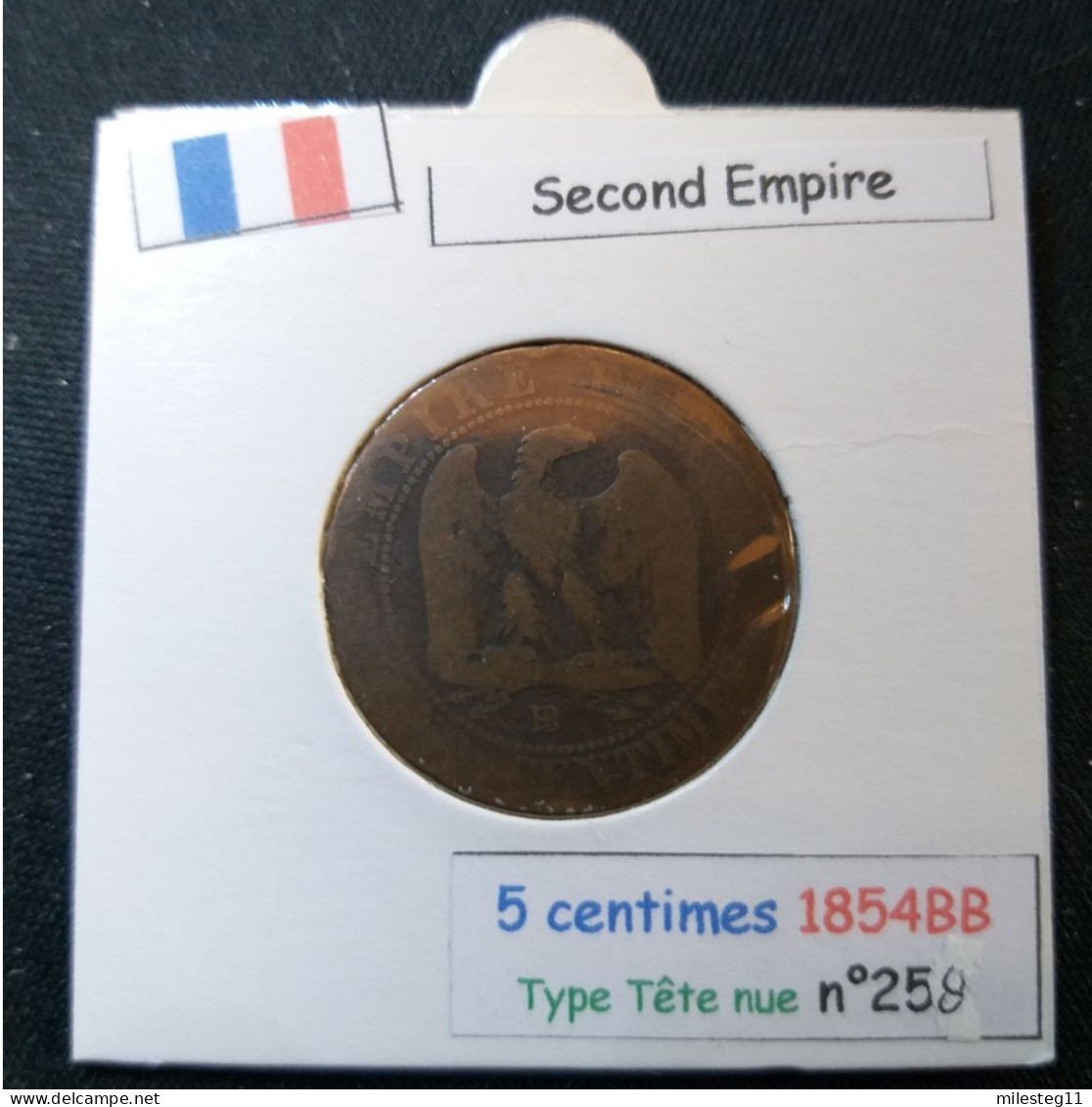 France 1854BB 5 Centimes Type Napoléon III Tête Nue (réf Gadoury N°152) - 5 Centimes