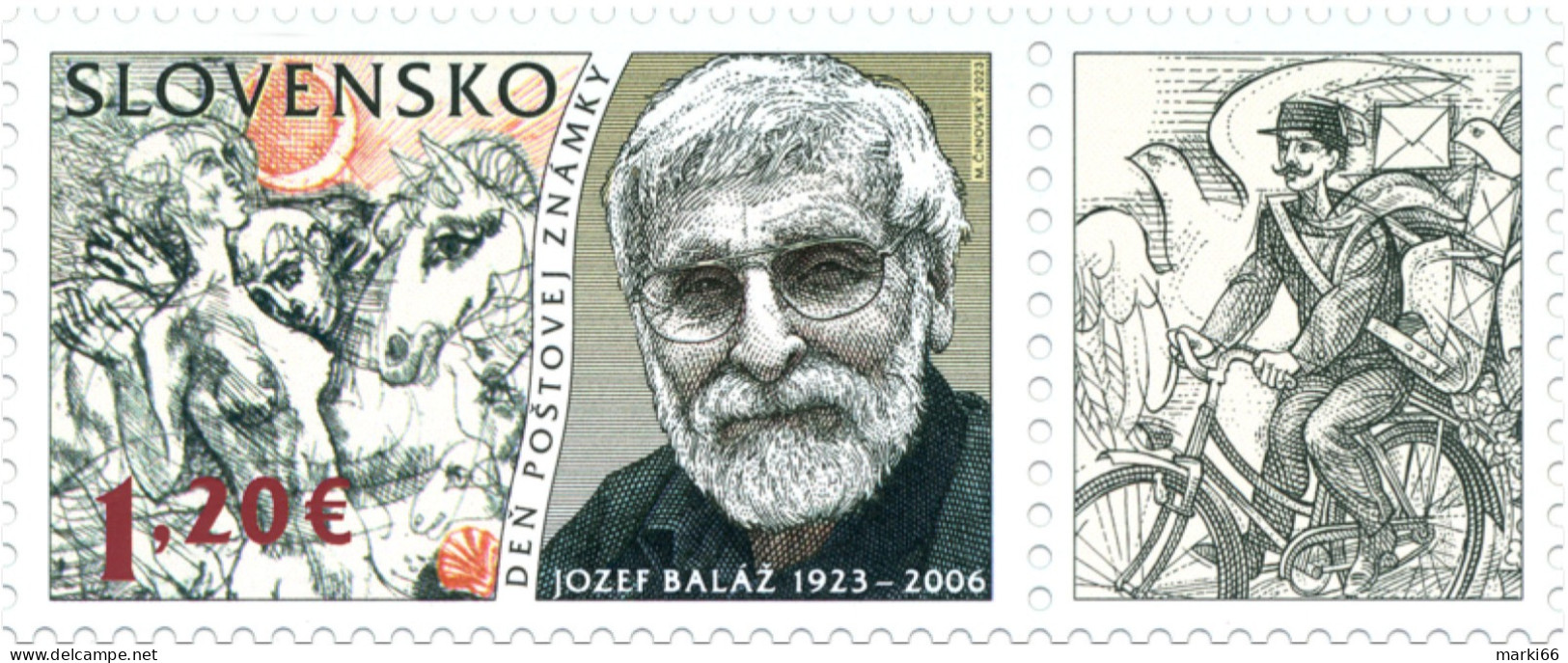 Slovakia - 2023 - Stamp Day - Jozef Balaz, Slovak Stamp Artist - Mint Stamp With Tab - Unused Stamps