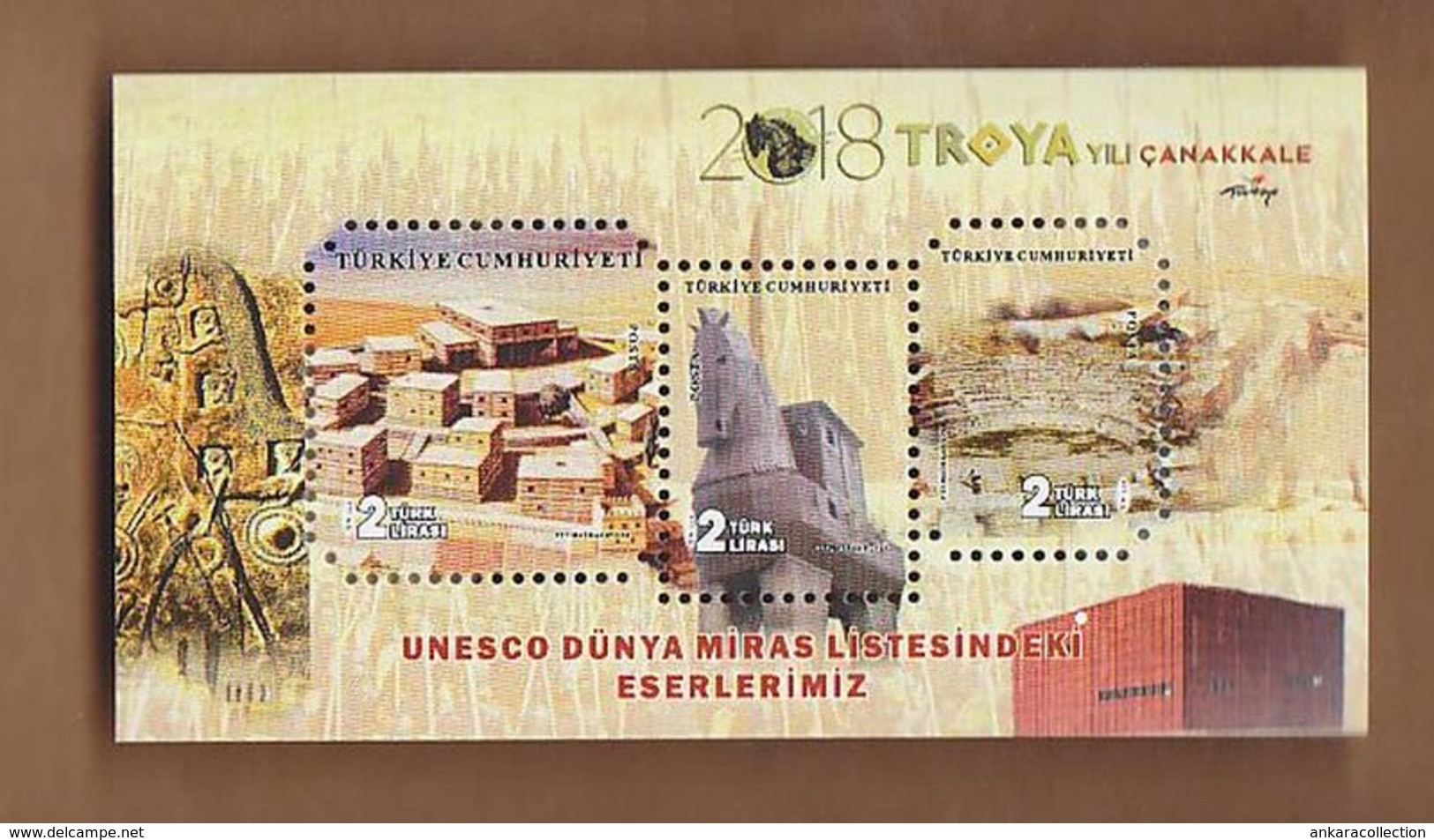 AC - TURKEY BLOCK STAMP - OUR SITES IN UNESCO WORLD HERITAGE LIST TROY TROJAN HORSE CANAKKALE MNH 01 AUGUST 2018 - Blocks & Sheetlets