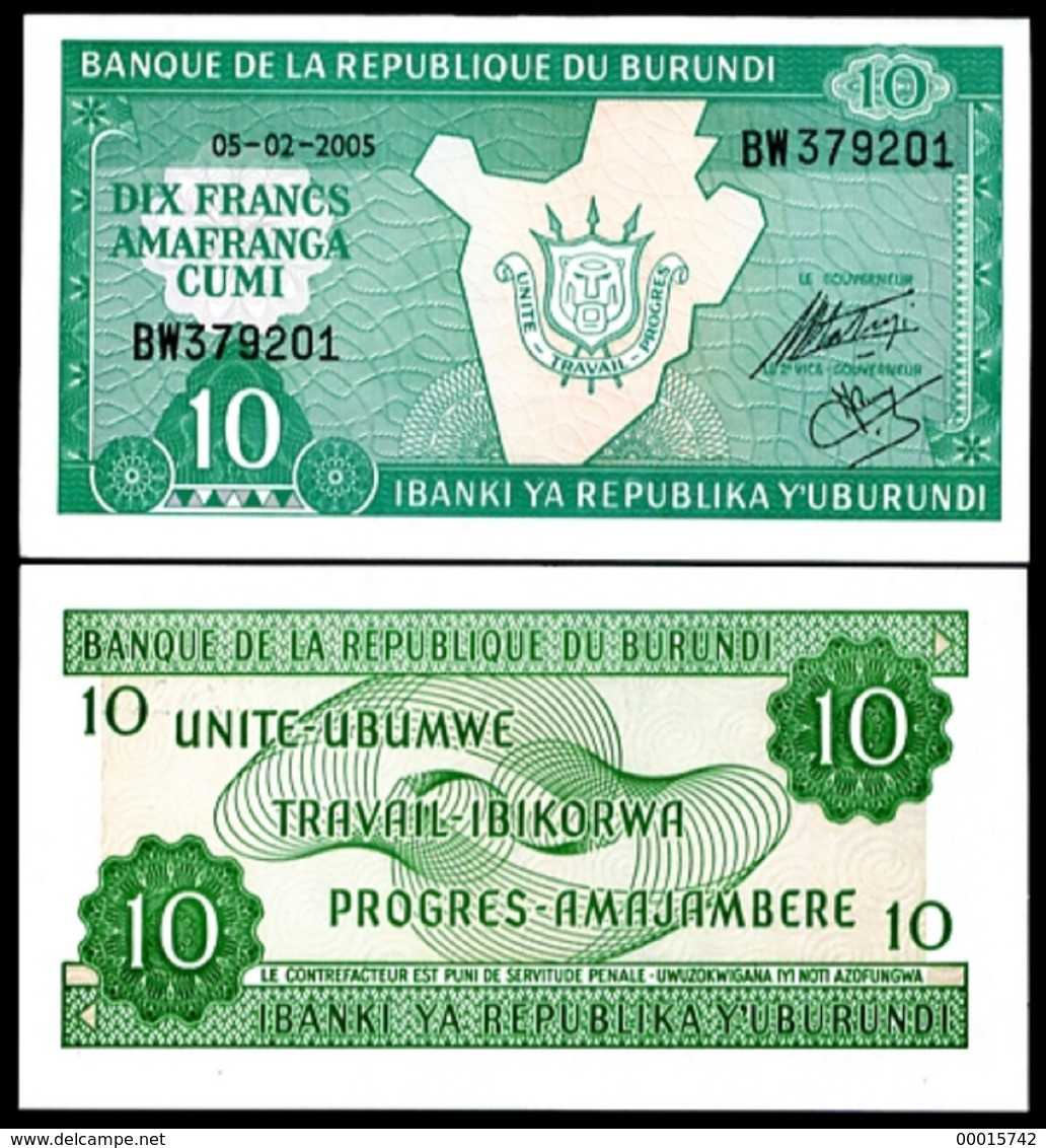 Burundi 10 Francs 2005 P-33 UNC  D-0352 - Burundi