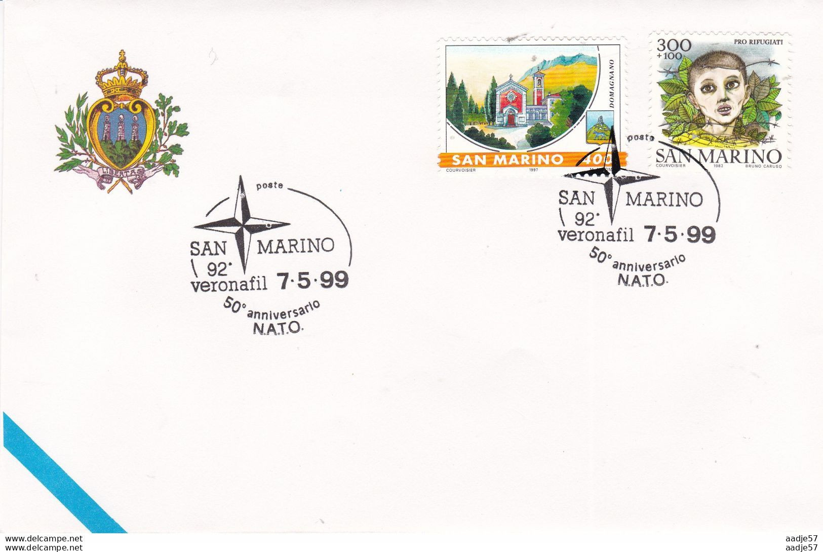 San Marino. 50e Ann N.A.T.O. Veronafil Spec Canc 07-05-1999 - OTAN