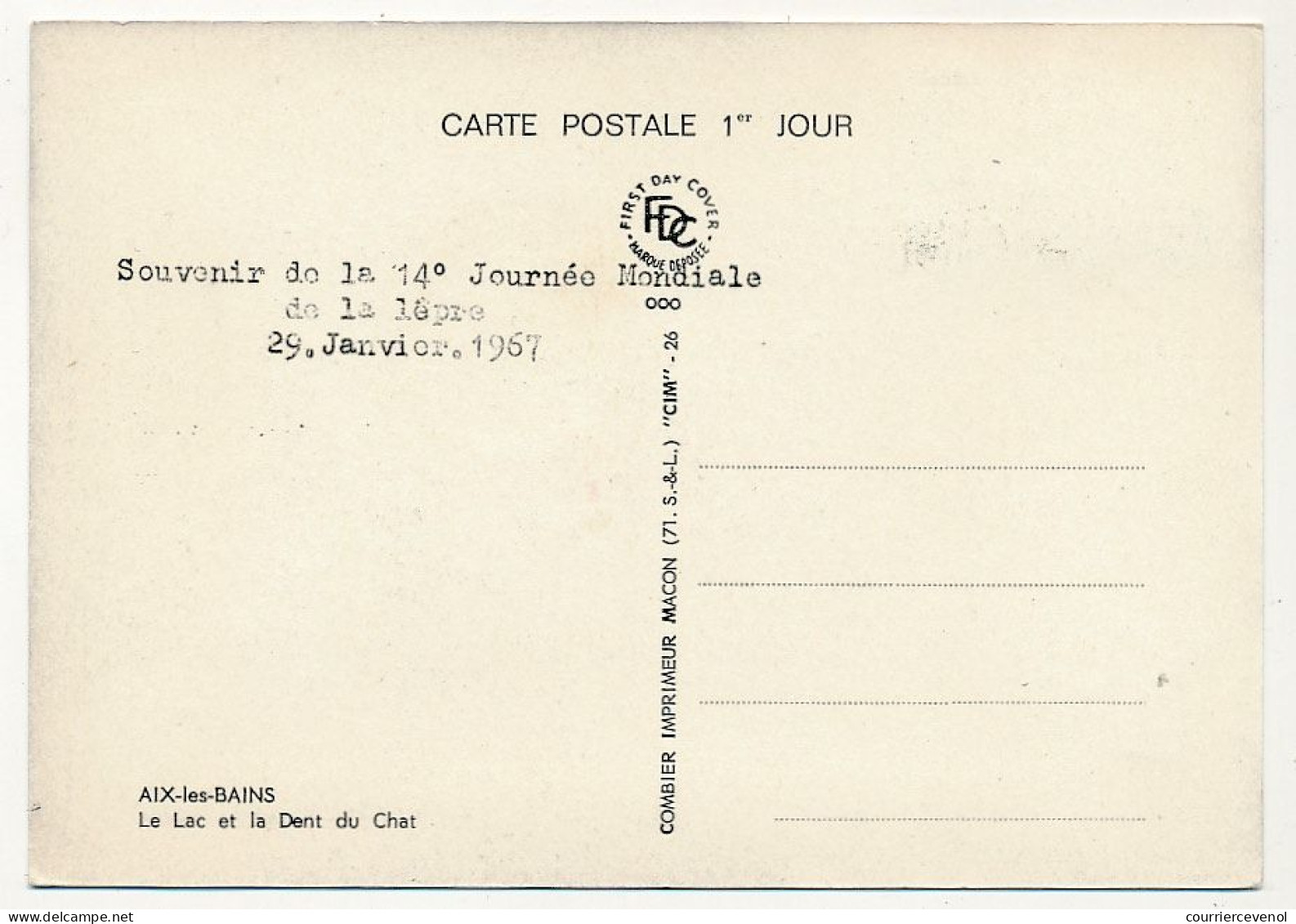 REUNION - Carte Maximum - 30F Aix Les Bains - Premier Jour - La Montagne (Réunion) 29/1/1967 - Cartas & Documentos