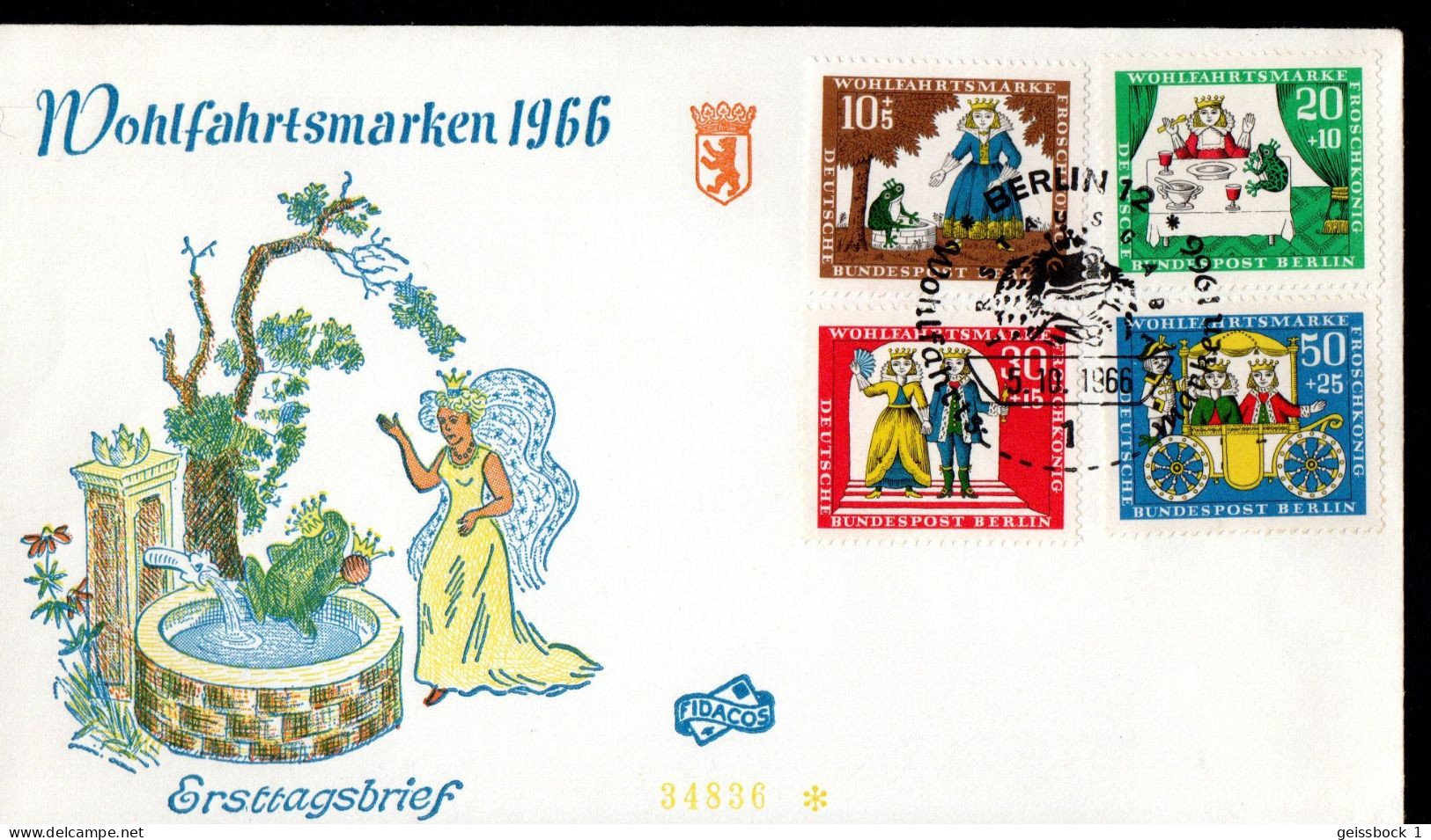 Berlin 1966: Mi.-Nr. 295 - 298 FDC: Wohlfahrt     (K001) - 1948-1970