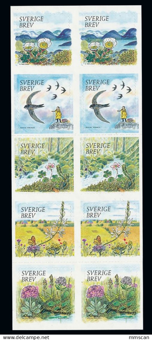 Sweden 2021 Precious Nature,Booklet(10 Stamps,flowers,moutains,birds,butterflies) MNH/Free Shipping If Buy More Than €65 - Unused Stamps