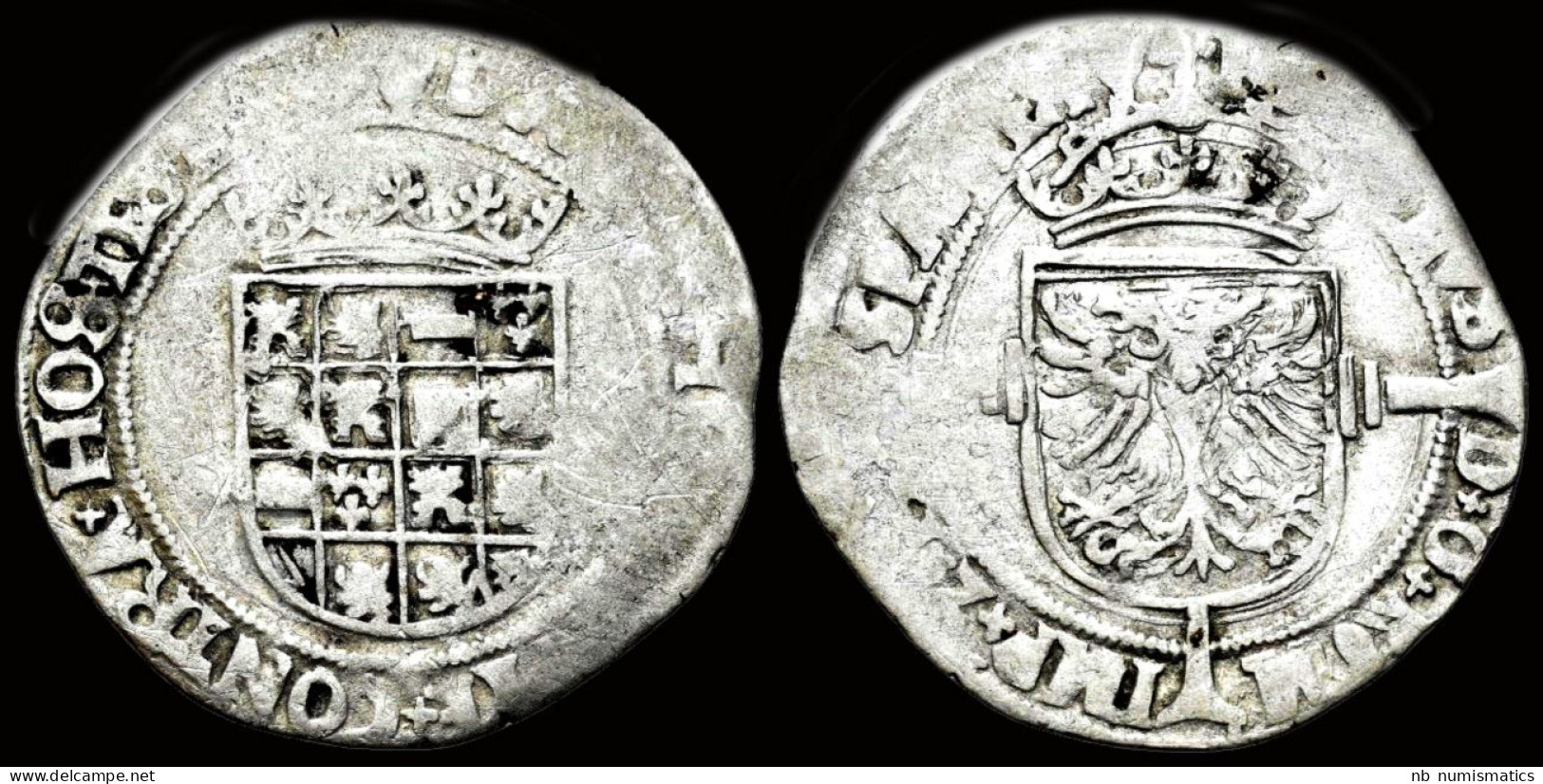 Southern Netherlands Brabant Karel V (Charles Quint) 1/2 Silver Real No Date - 1556-1713 Spanish Netherlands