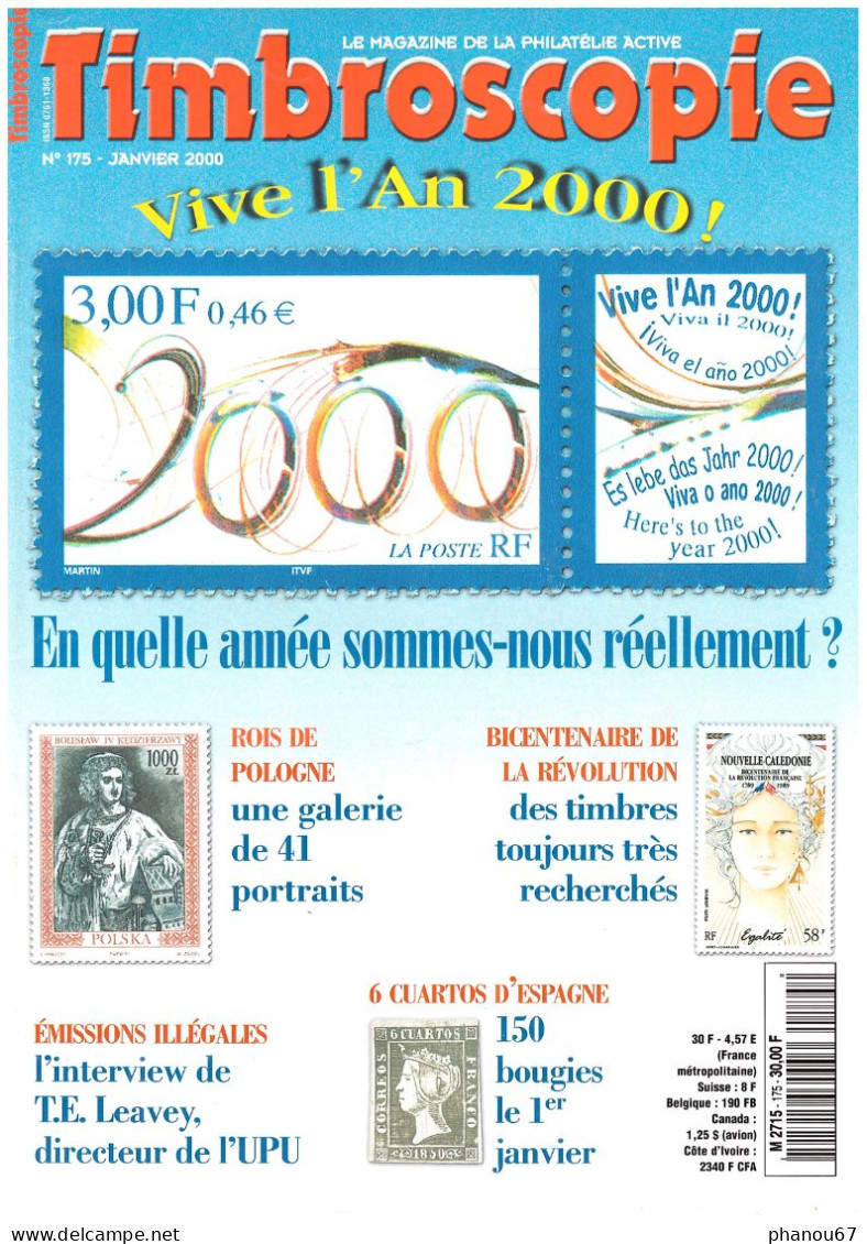 TIMBROSCOPIE N° 175 Janvier 2000 Magazine Philatelie Revue Timbres - Francés (desde 1941)