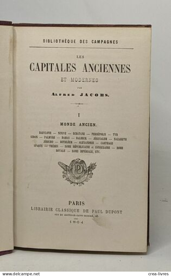 Les Capitales Anciennes Et Modernes - Non Classés