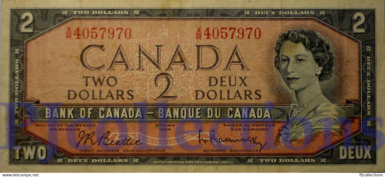 CANADA 2 DOLLARS 1954 PICK 76b VF - Canada
