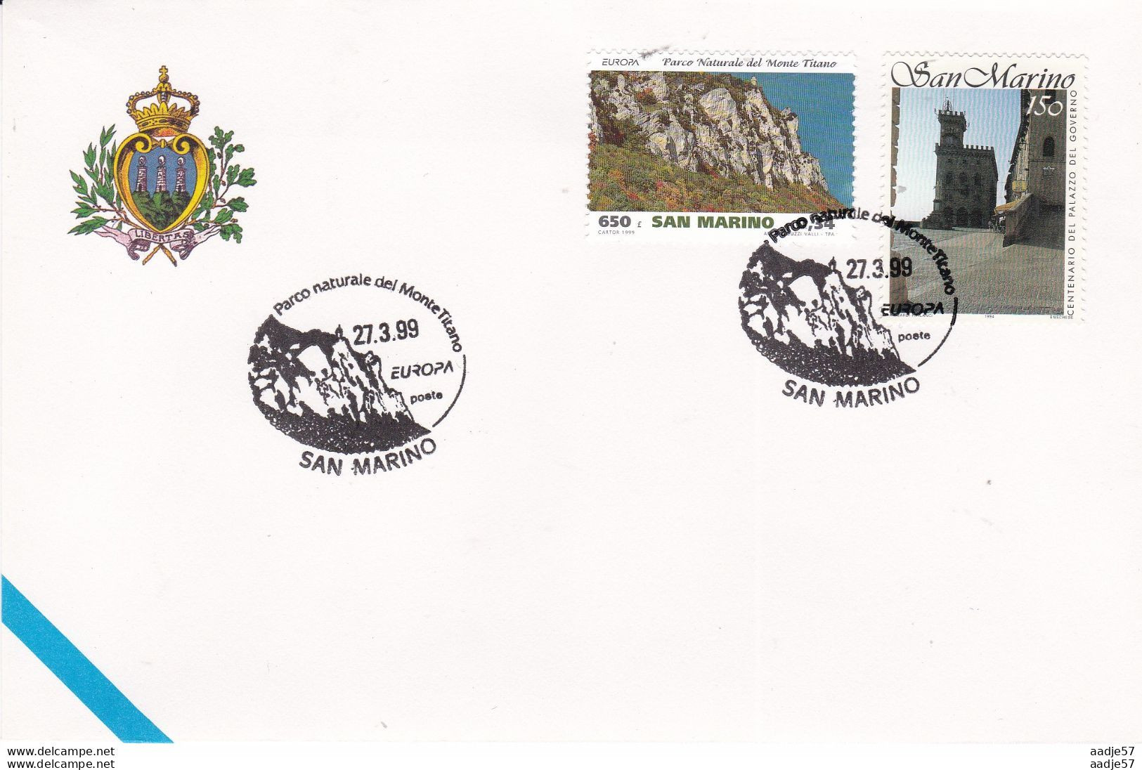 San Marino.Parco Naturale Del Monte Titano Spec Canc 27-03-1999 - Covers & Documents