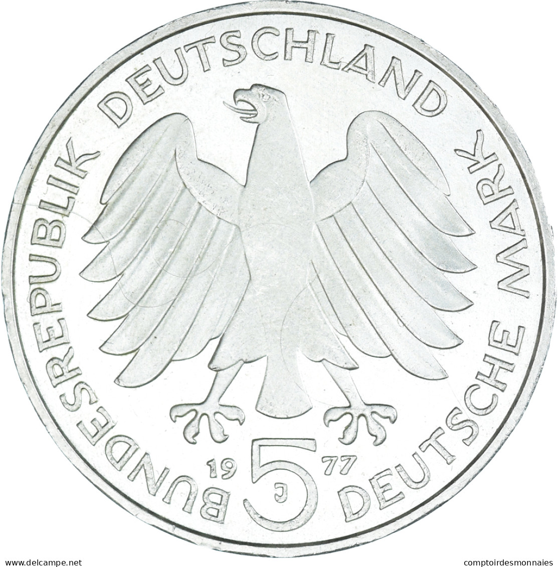 Monnaie, République Fédérale Allemande, 5 Mark, 1977, Hamburg, Germany, BE - 5 Mark