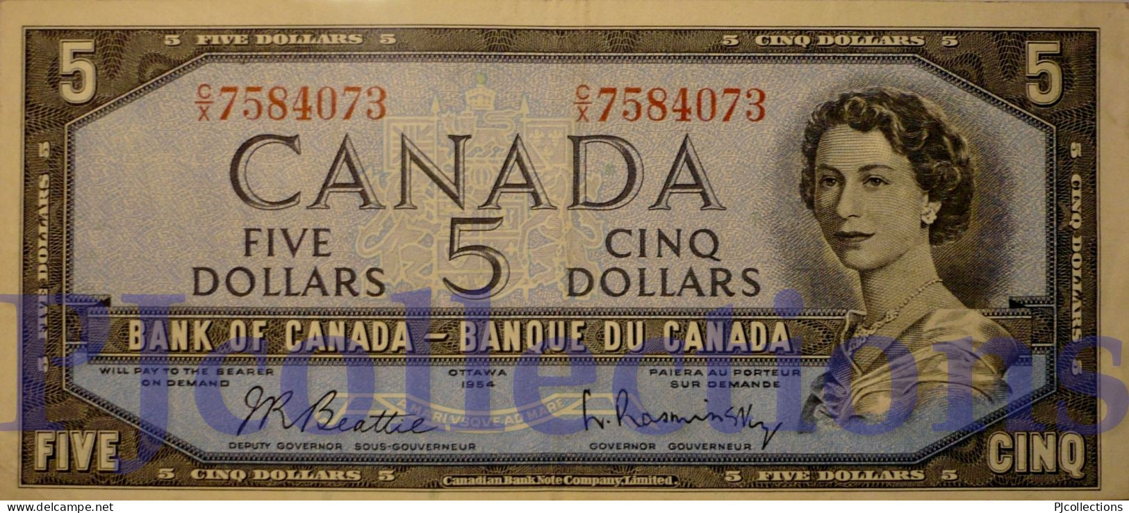 CANADA 5 DOLLARS 1954 PICK 77b AXF - Kanada