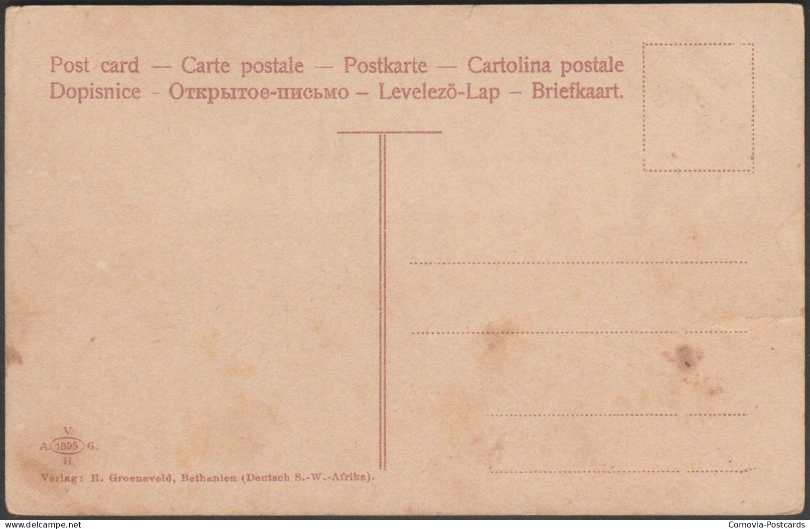 Bethanien Von Osten Gesehen, C.1905 - Groeneveld AK - Namibie