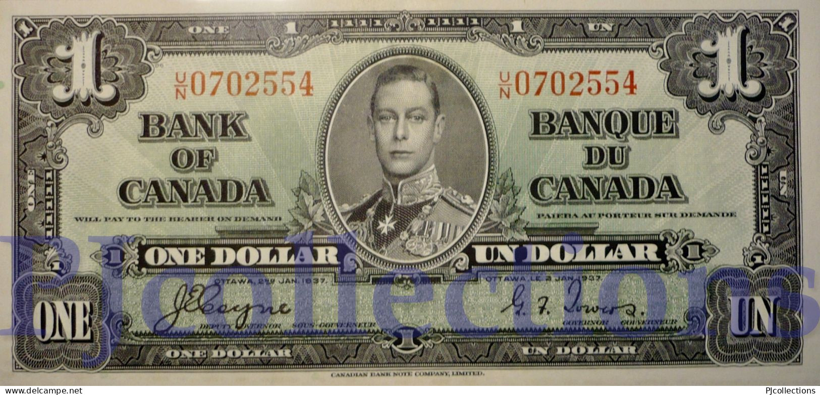CANADA 1 DOLLAR 1937 PICK 58e AU - Kanada
