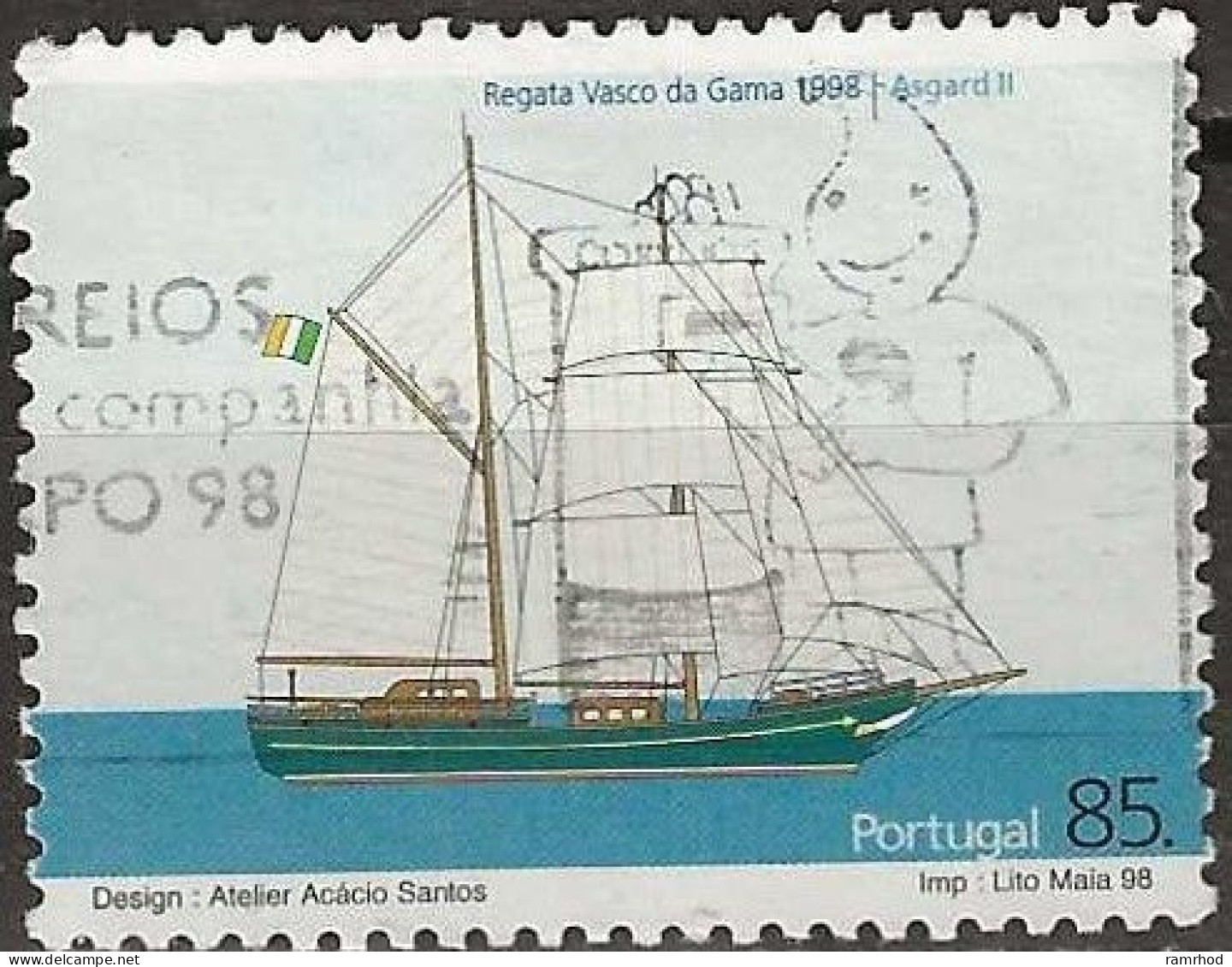 PORTUGAL 1998 Vasco Da Gama Regatta - 85e. - Asgard II (Irish Cadet Brigantine) AVU - Used Stamps