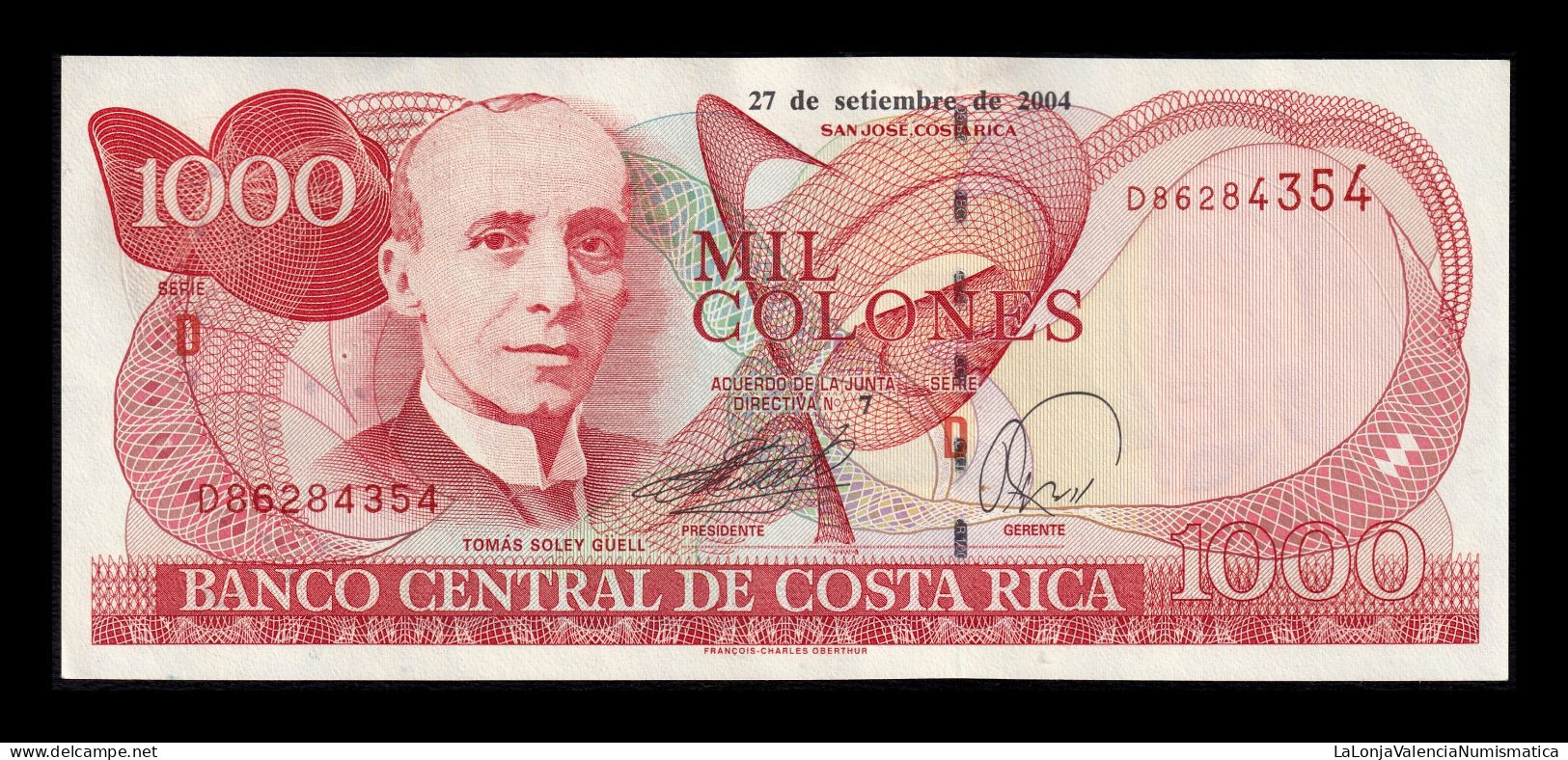 Costa Rica 1000 Colones 2004 Pick 264e Sc- AUnc - Costa Rica