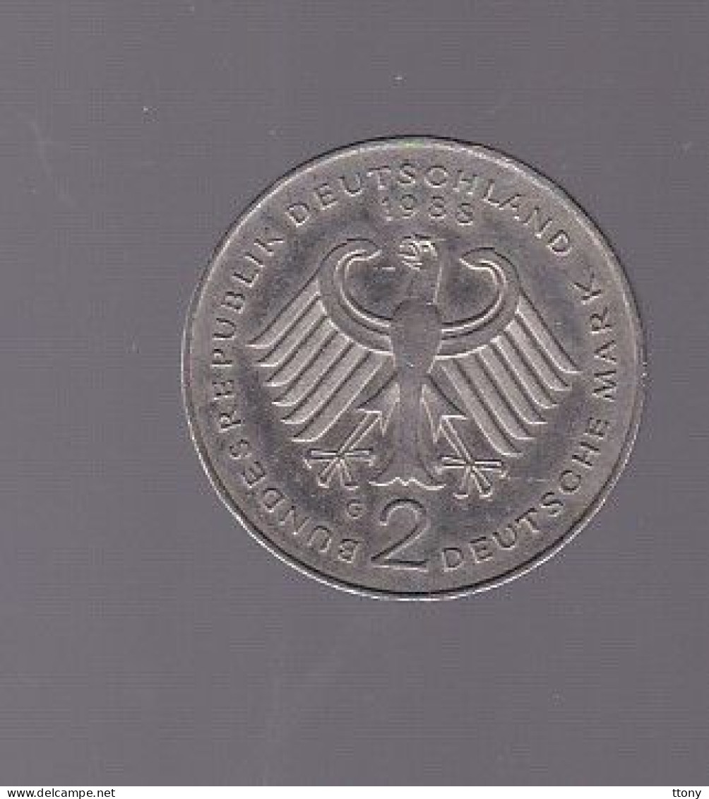 4 pièces  2 mark  F  . D  . J   1988  - 1974 - 1971 -1982   bundes  répuplik  Deutschland