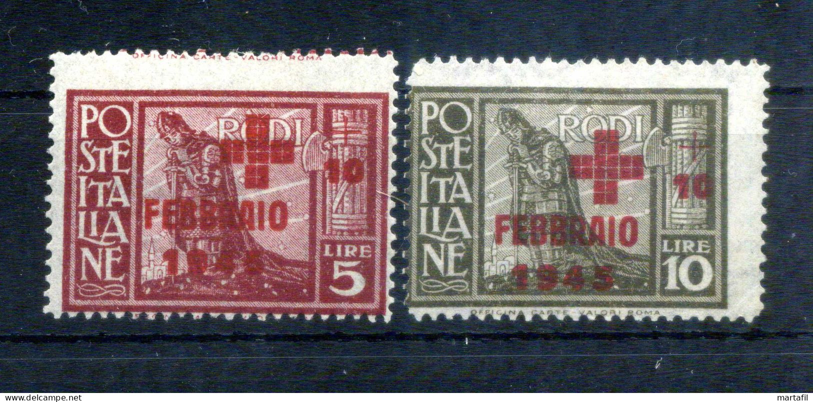 1945 EGEO Occ. Tedesca SET * 132/133 Pro Croce Rossa - Egeo (Occup. Tedesca)