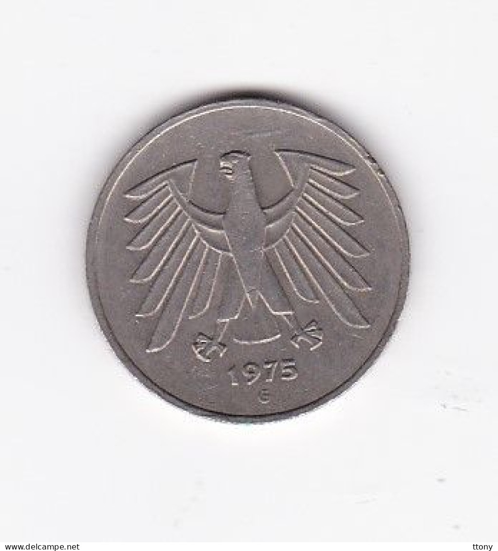 4 Pièces  5  Mark 1975 G  -  1977 F  -   1982   D  -   1991 G     Bundes  Répuplik  Deutschland - 5 Marchi