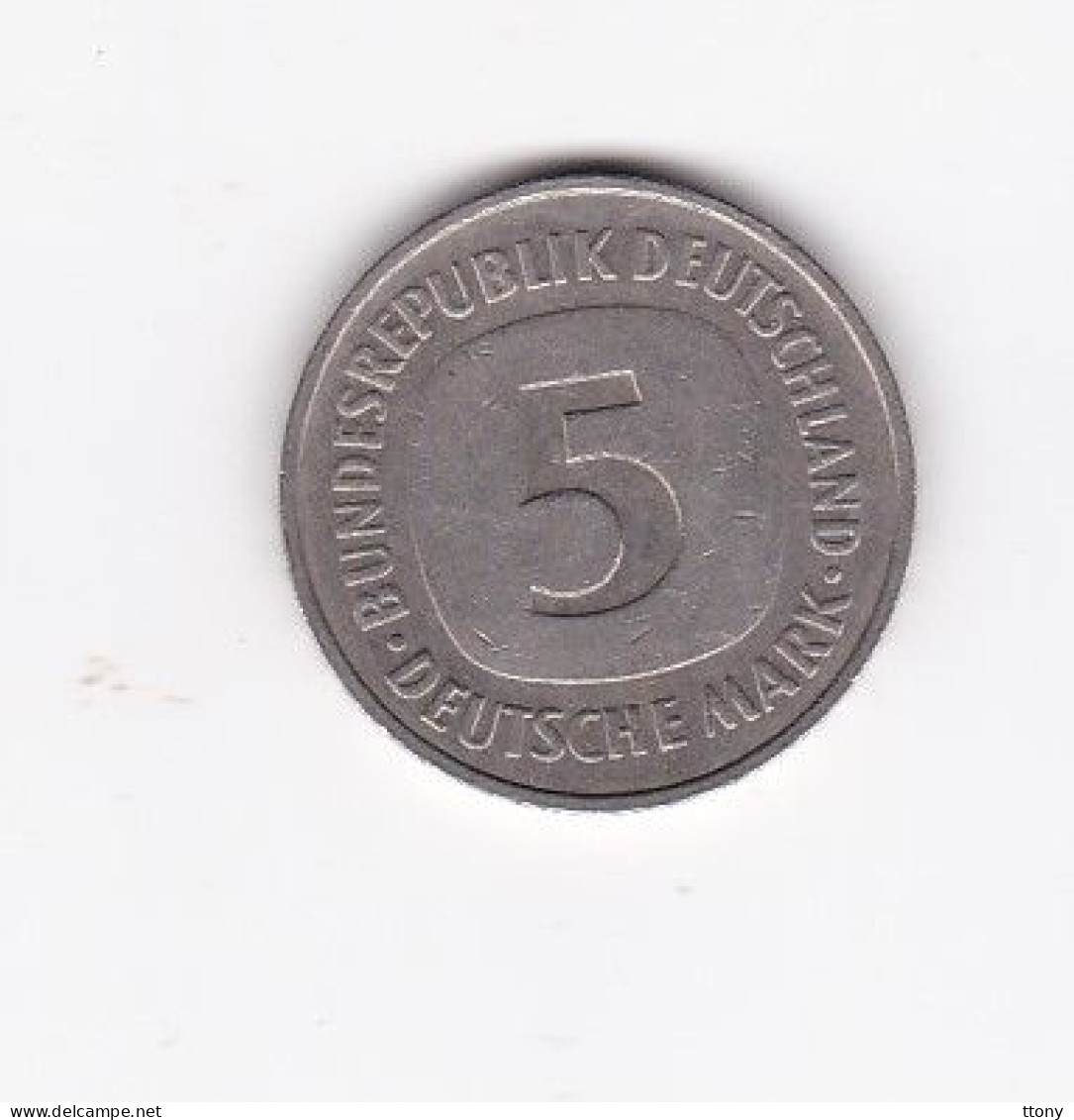 4 pièces  5  mark 1975 G  -  1977 F  -   1982   D  -   1991 G     bundes  répuplik  Deutschland