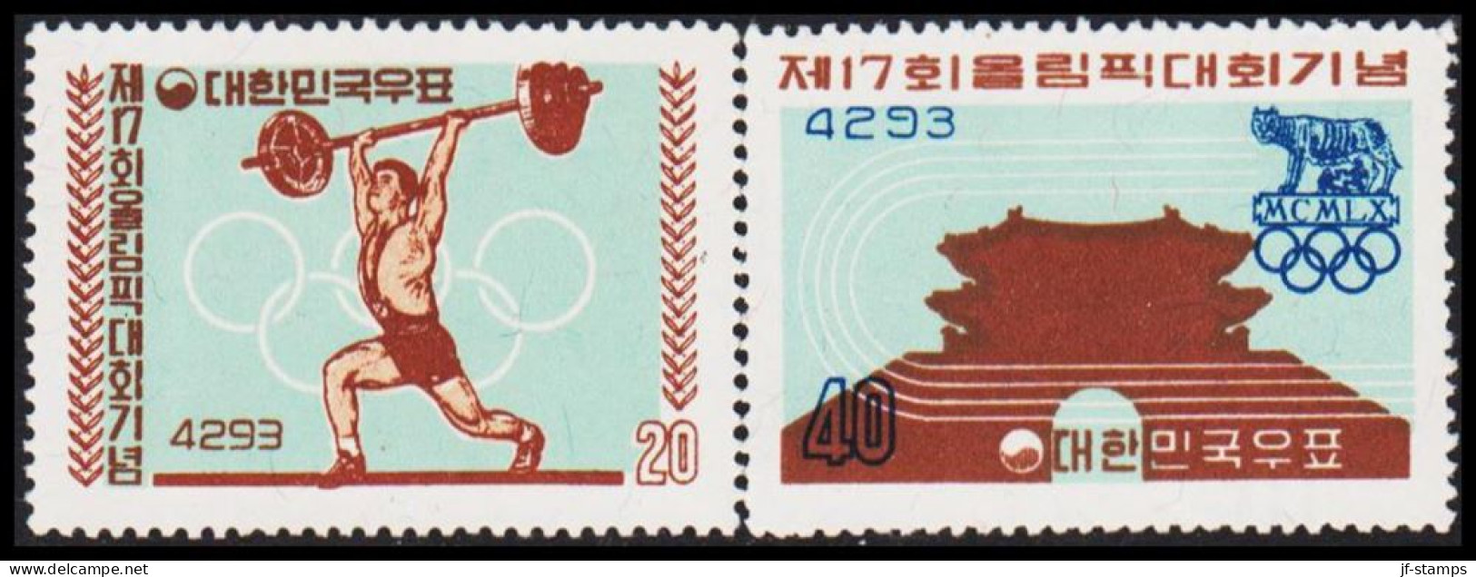 1960. COREE SOUTH. Olympics Rome Complete Set. Never Hinged. (Michel 307-308) - JF538978 - Corée Du Sud