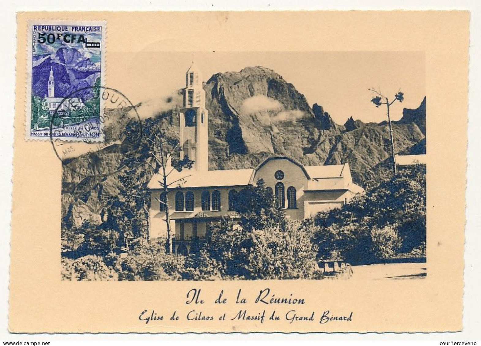 REUNION - Carte Maximum - 50F Eglise De Cialos - Premier Jour - Cialos (Réunion) 16/1/1960 - Covers & Documents