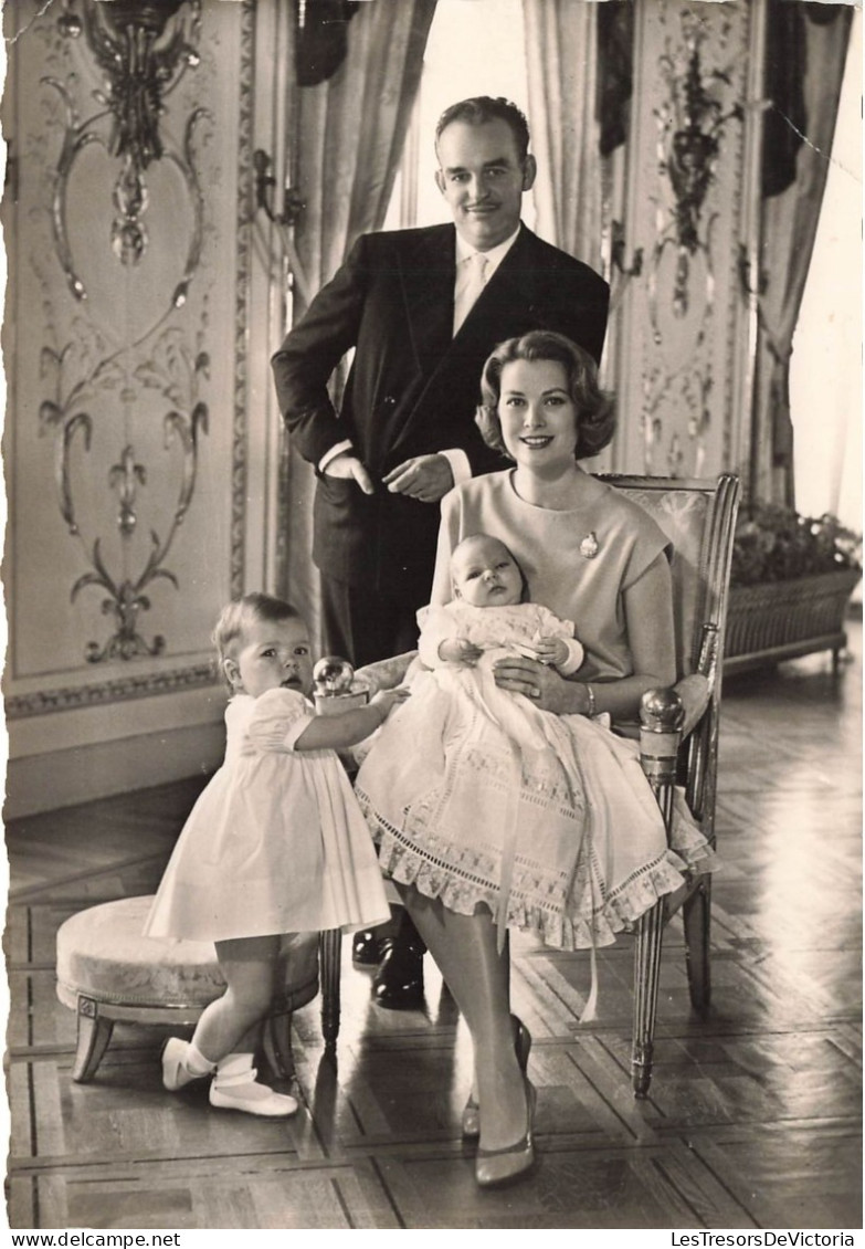 FAMILLE ROYALE - AA SS Le Prince Rainier III, Princesse Grace, Prince Albert, Princesse Caroline- Carte Postale Ancienne - Familles Royales
