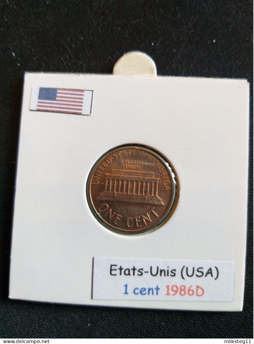 Etats-Unis 1 Cent 1986D - 1959-…: Lincoln, Memorial Reverse