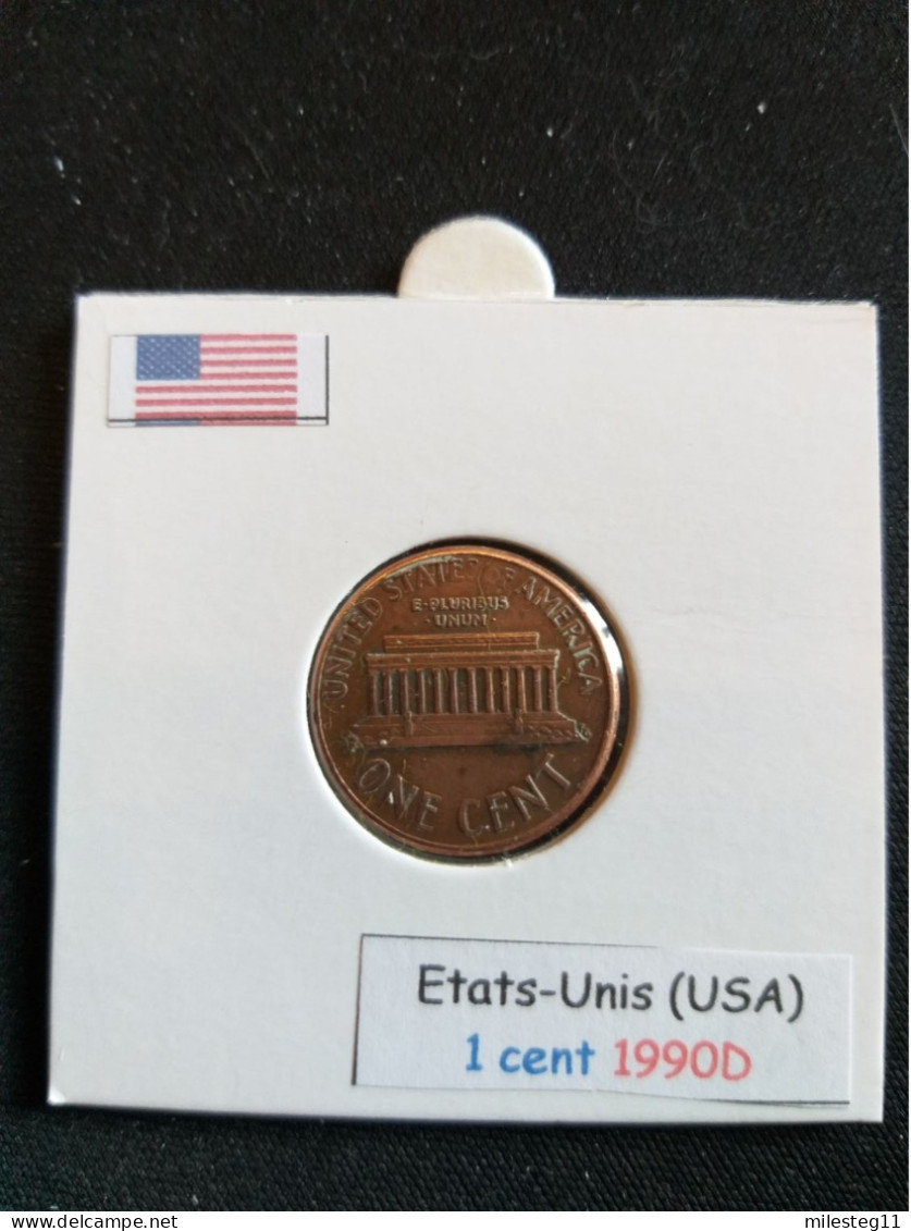 Etats-Unis 1 Cent 1990D - 1959-…: Lincoln, Memorial Reverse