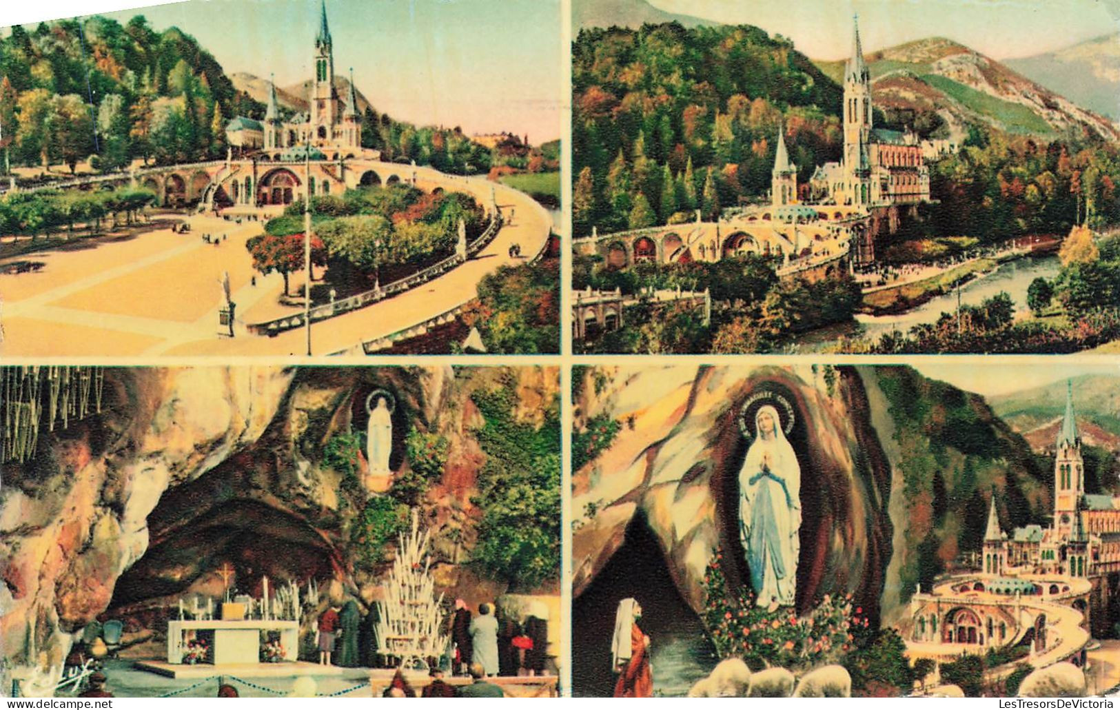 FRANCE - Lourdes - Basilique - Grotte - Colorisé - Carte Postale Ancienne - Lourdes