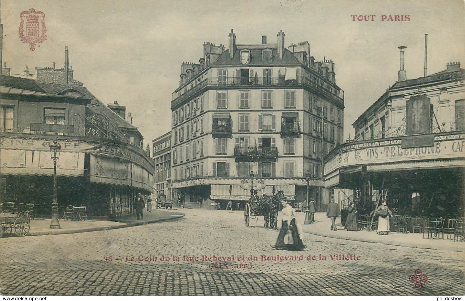 PARIS 19eme Arrondissement   TOUT PARIS   Le Coin De La Rue Rebeval Et Boulevard De La Villette - Arrondissement: 19