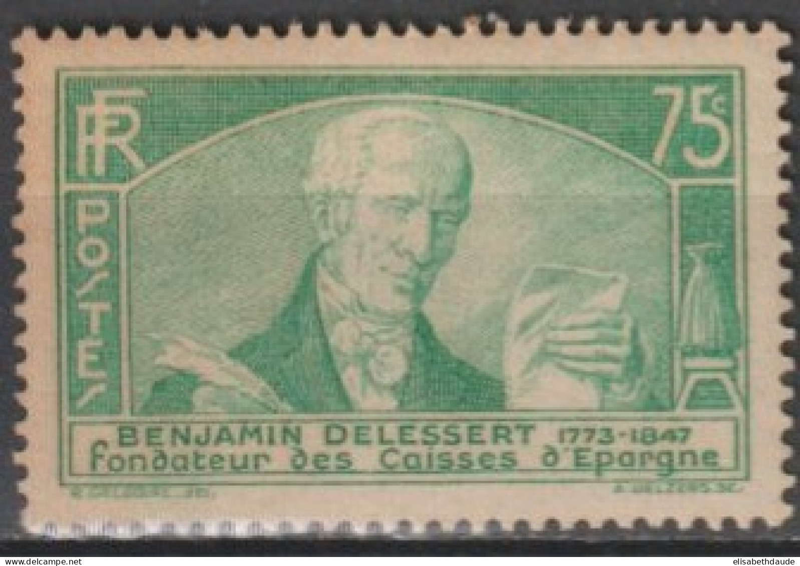 1935 - YVERT N°303 ** MNH (PAPIER LEGEREMENT JAUNI / TONED) - COTE = 60 EUR. - - Nuevos