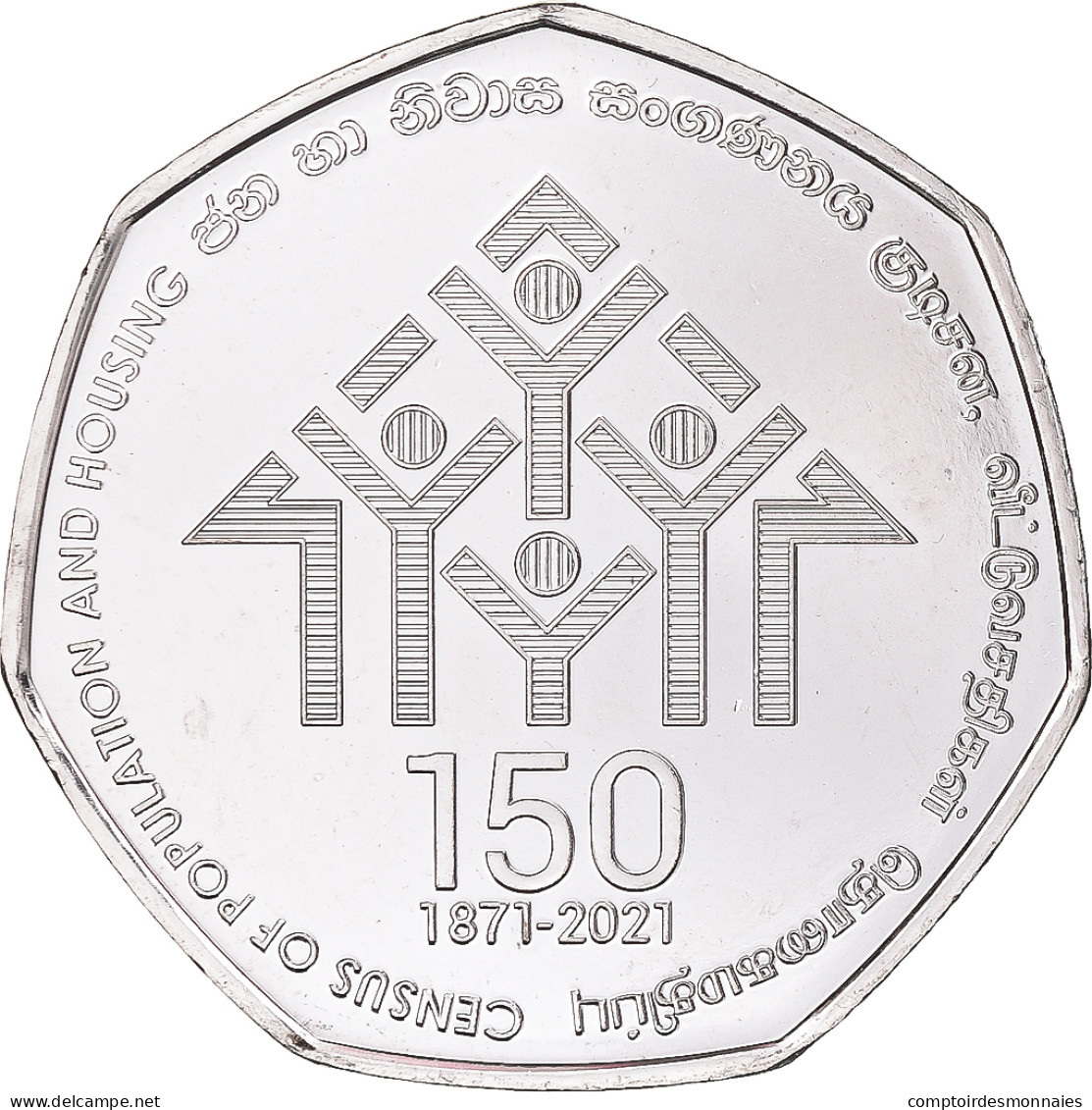 Monnaie, Sri Lanka, 20 Rupees, 2021, 150th Anniversary Of Census Of Population - Sri Lanka