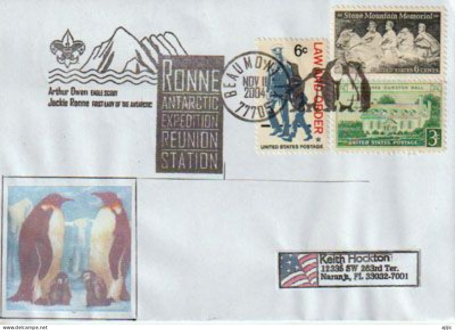 USA.Jackie Ronne.Exploratrice Américaine De L'Antarctique.First Lady Of The Antarctic 1947, Lettre à Florida - Andere & Zonder Classificatie