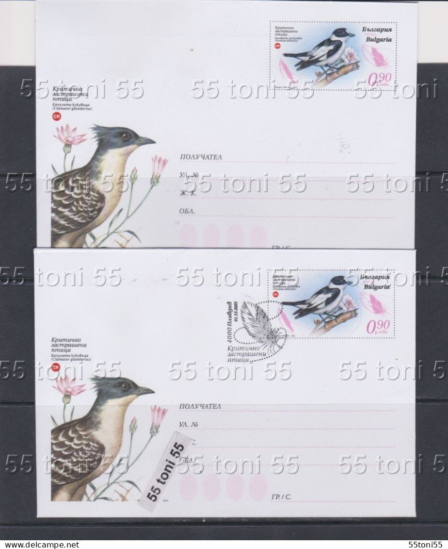 2023 Fauna Endangered Birds In Bulgaria 2 P.Stationery  Bulgaria / Bulgarie - Buste