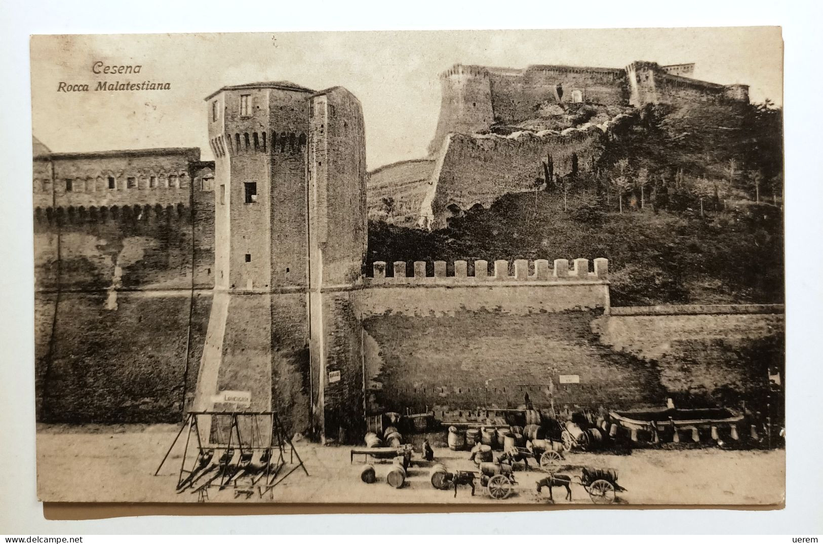 EMILIA ROMAGNA FORLÌ CESENA ROCCA MALATESTIANA  Formato Piccolo Viaggiata 1914 Bellissima Animazione Con Scena Di Cavall - Cesena