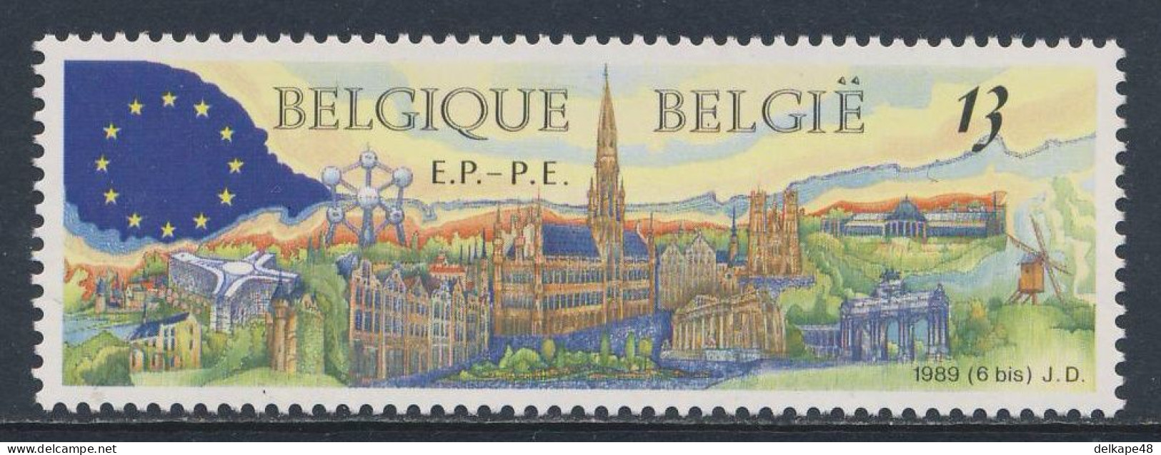 Belgie Belgique Belgium 1989 Mi 2378 YT 2326 SG 2986 ** Brussels / Stadtansicht Brüssel, Europafahne - - Europese Instellingen