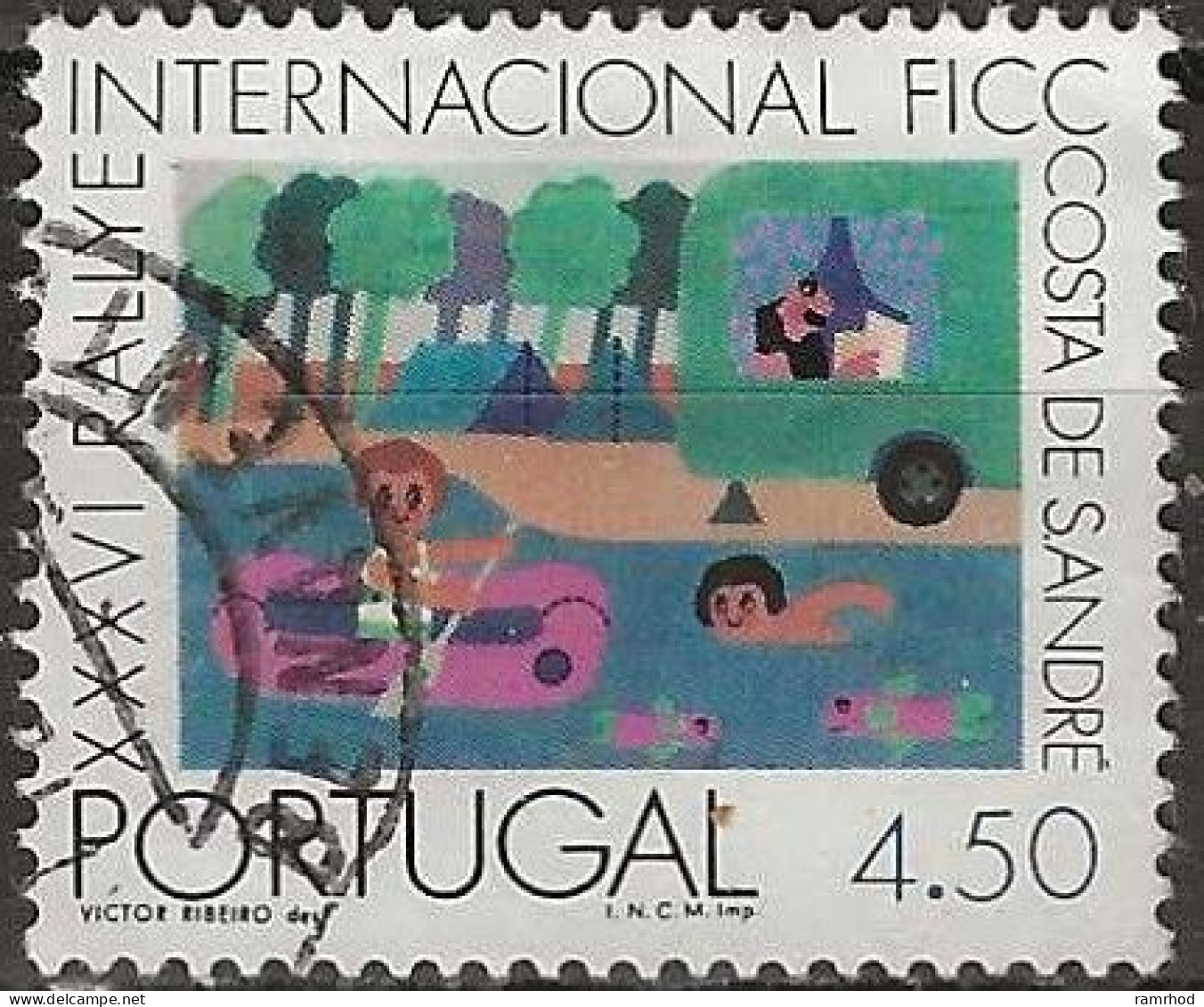 PORTUGAL 1975 36th International Camping And Caravanning Federation Rally -  4e.50 - Boating And Swimming FU - Usado
