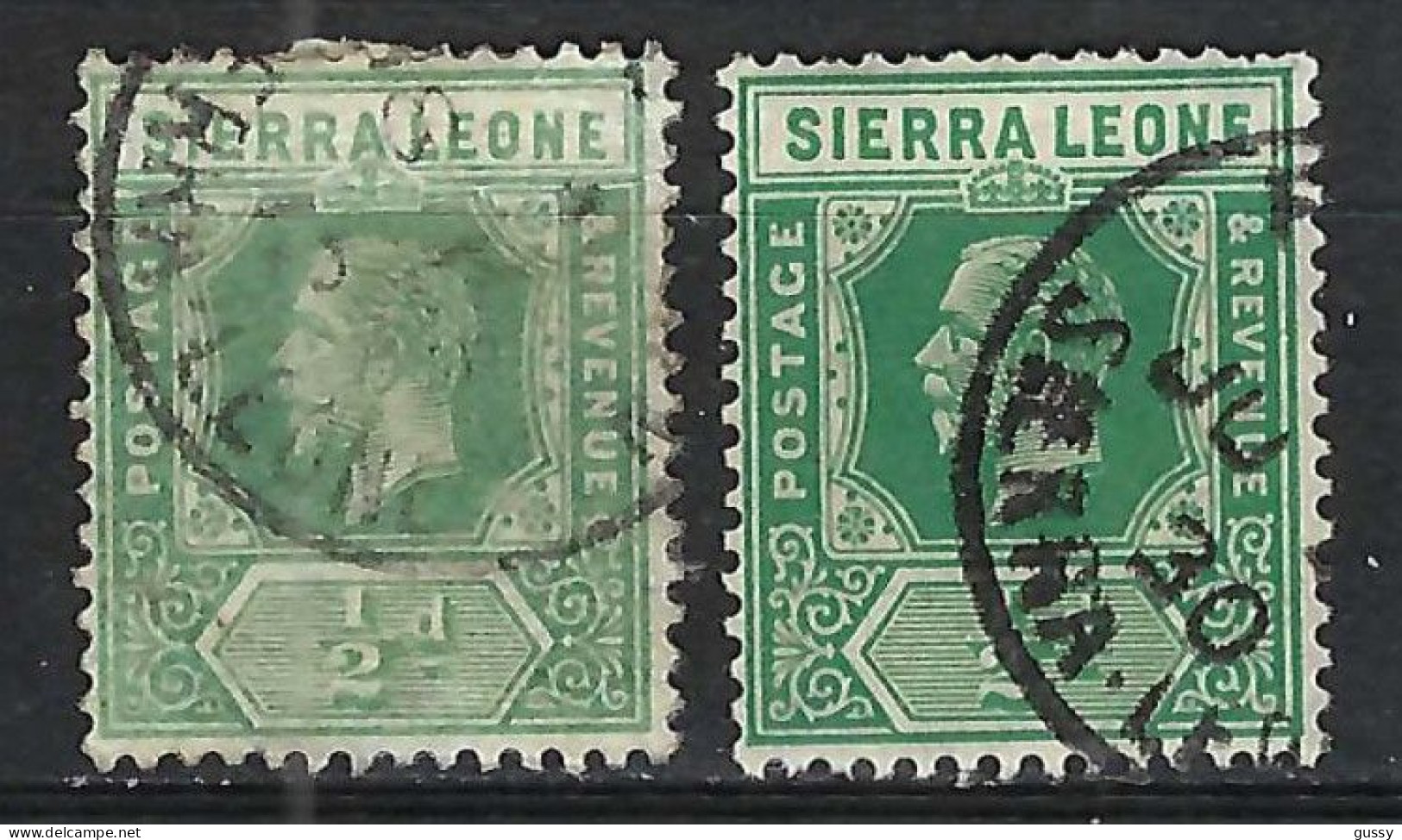 SIERRA LEONE Ca. 1912-28: Lot D'obl., 2 Nuances - Sierra Leone (...-1960)