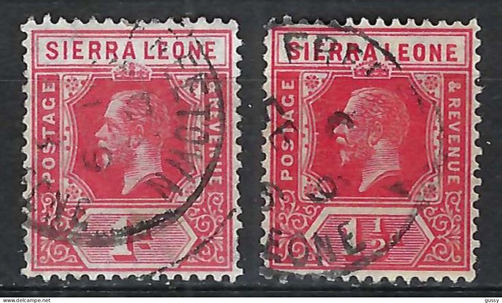 SIERRA LEONE Ca. 1912-28: Lot D'obl., 2 Nuances - Sierra Leone (...-1960)