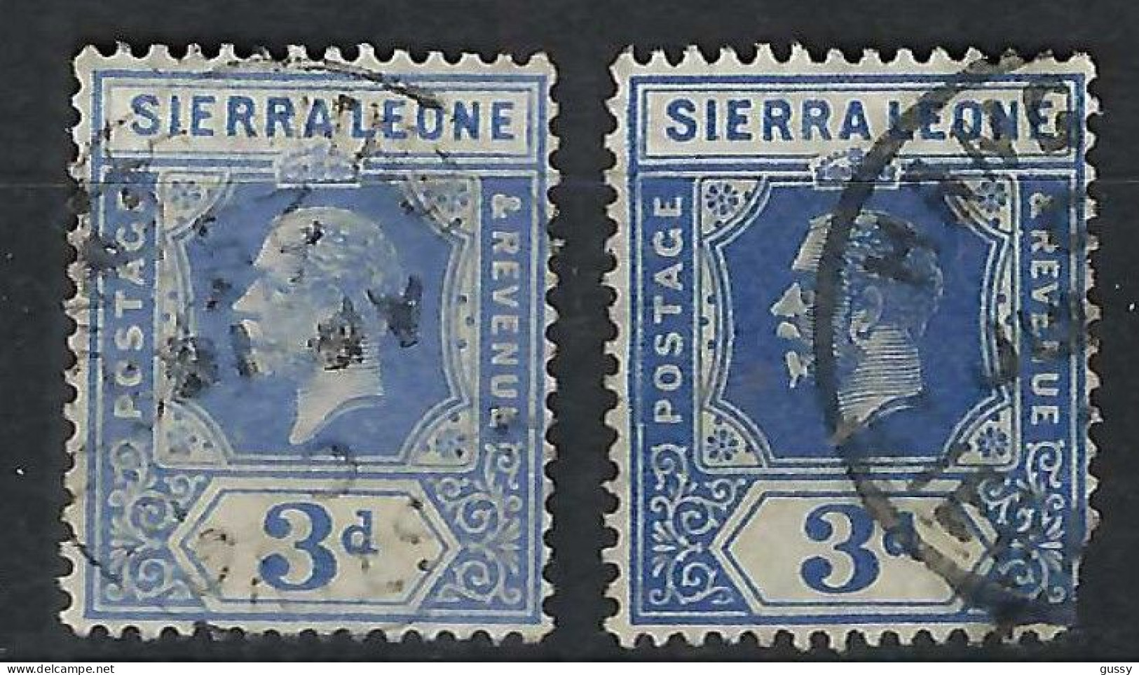 SIERRA LEONE Ca. 1912-28: Lot D'obl., 2 Nuances - Sierra Leone (...-1960)