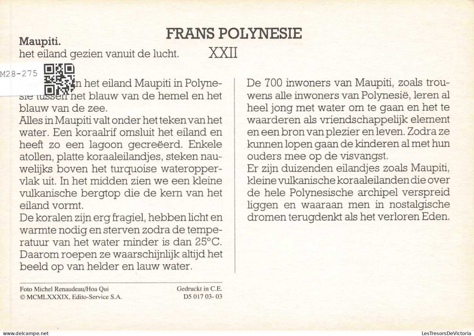 POLYNESIE FRANCAISE - Maupiti - L'île Vue Du Ciel - Colorisé - Carte Postale - Französisch-Polynesien