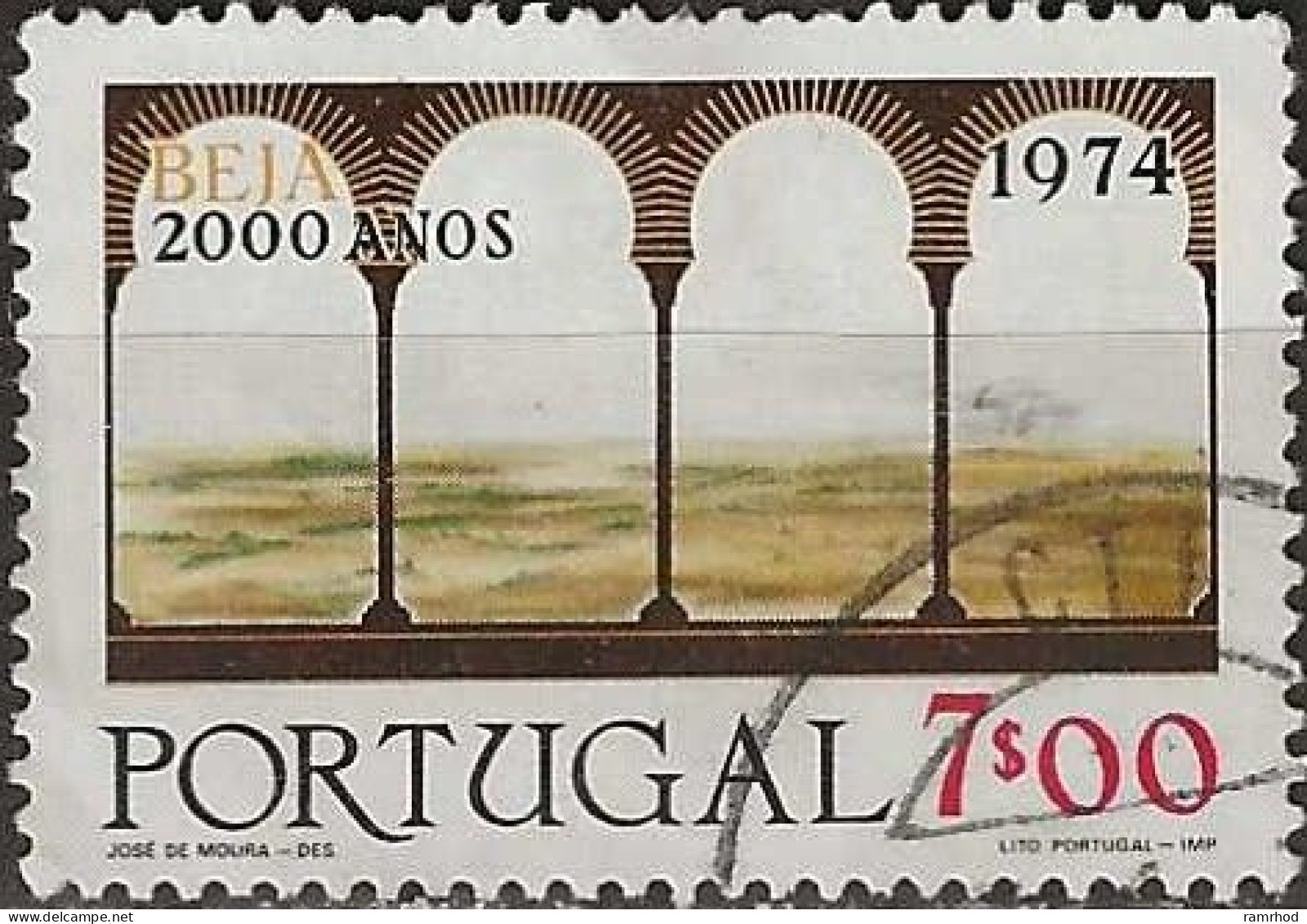 PORTUGAL 1974 Bimillenary Of Beja - 7e. - Moorish Arches FU - Oblitérés