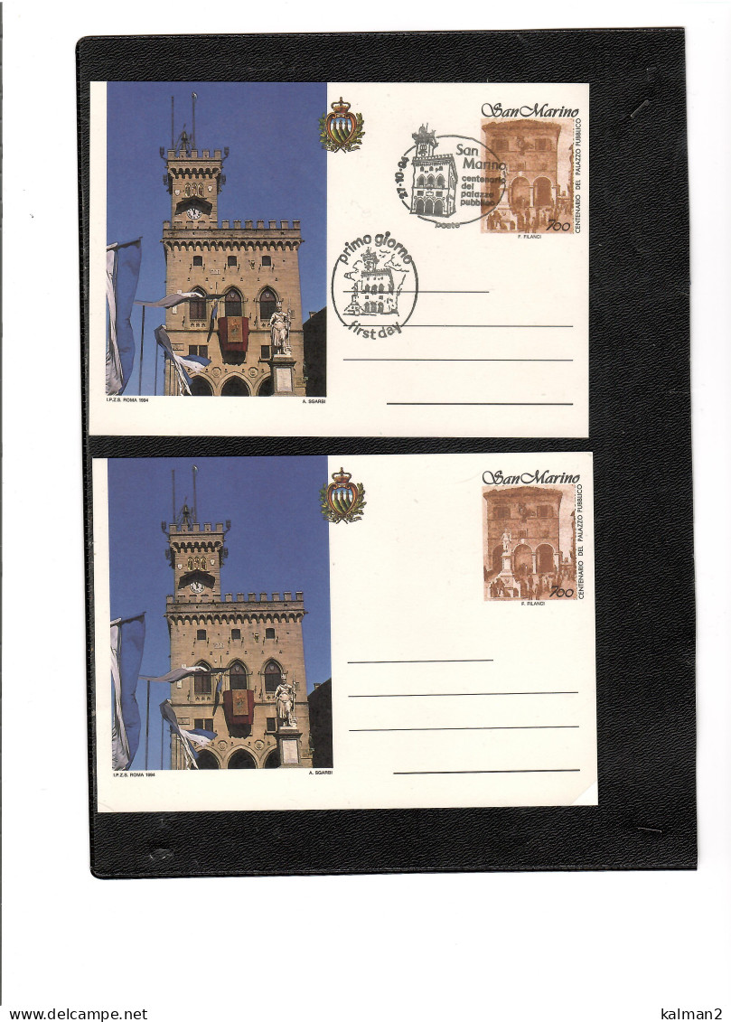 TEM19551  -    CART.POSTALI   " CENTENARIO PALAZZO DEL GOVERNO" - CAT.FILAGRANO C.66/C.67 -  FDC + NUOVA - Enteros Postales