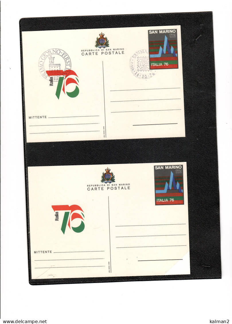TEM19559  -  CART.POSTALI   "ITALIA '76 EXPO MONDIALE DI FILATELIA" - CAT.FILAGRANO C.40 -  FDC  +  NUOVA - Postal Stationery