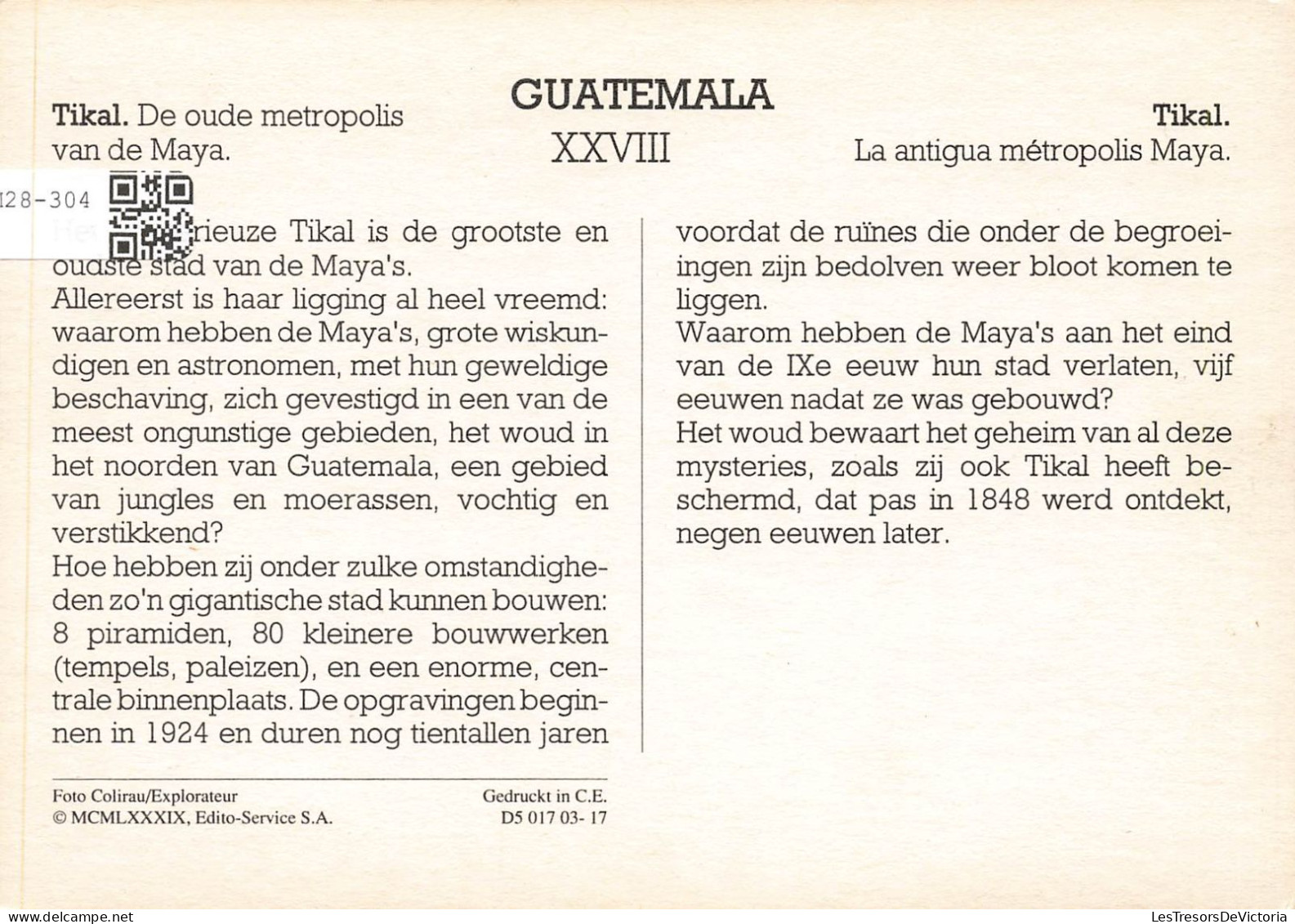 GUATEMALA -  L'ancienne Métropole Des Mayas - Colorisé - Carte Postale - Guatemala